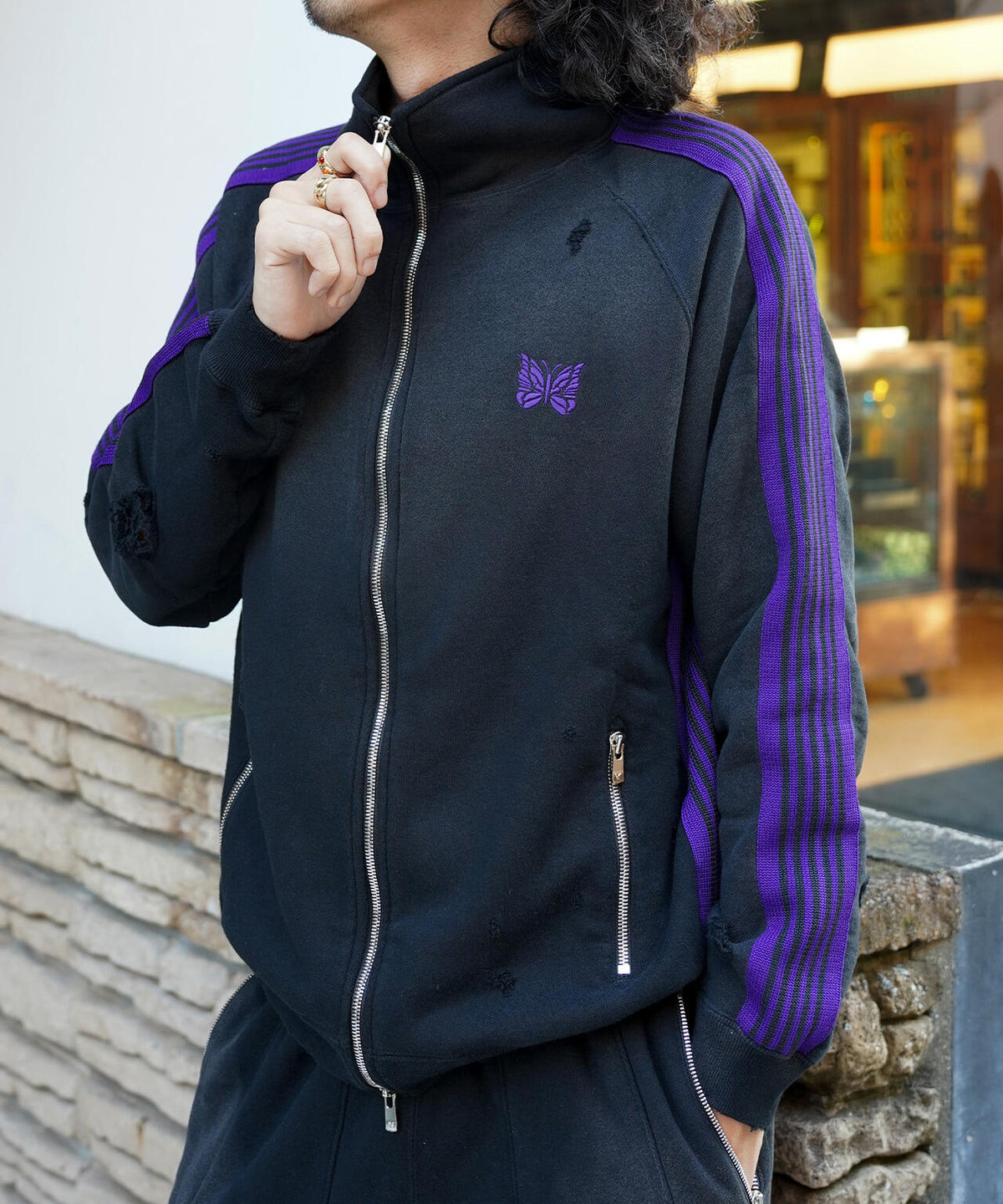 NEEDLES/ニードルズ/【LHP EXCLUSIVE】TRACK JACKET - COTTON JERSEY DAMAGE