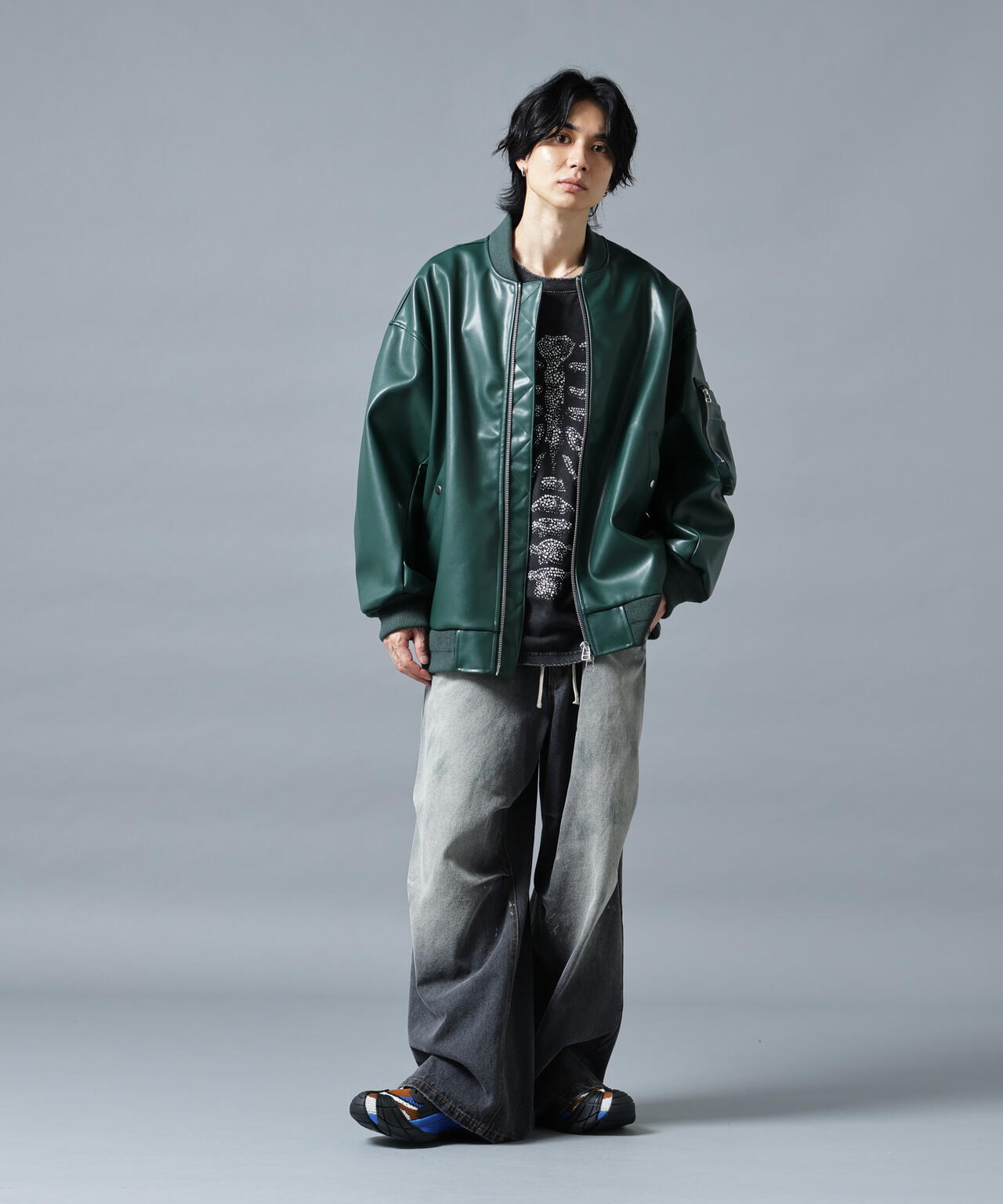 DankeSchon/ダンケシェーン/FAUXLEATHER OVERSIZED MA-1
