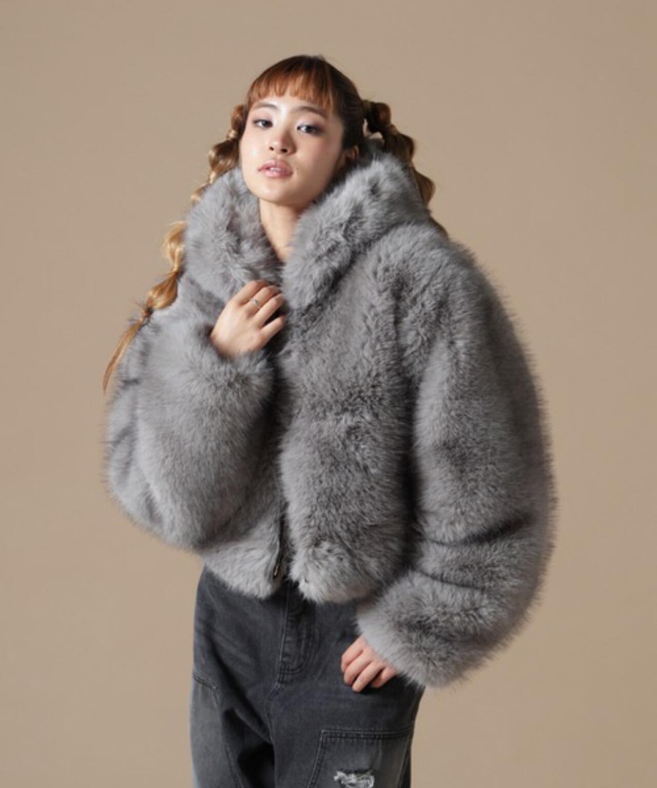 DankeSchon/ダンケシェーン/WOMEN ECO FUR HOOD BLOUSON