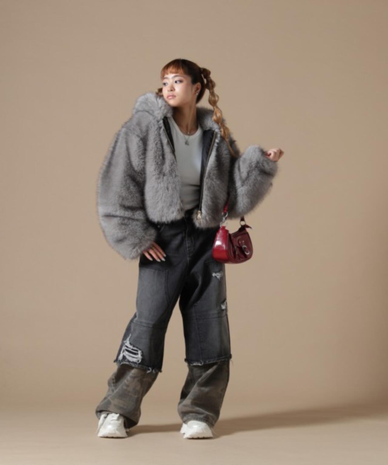 DankeSchon/ダンケシェーン/WOMEN ECO FUR HOOD BLOUSON