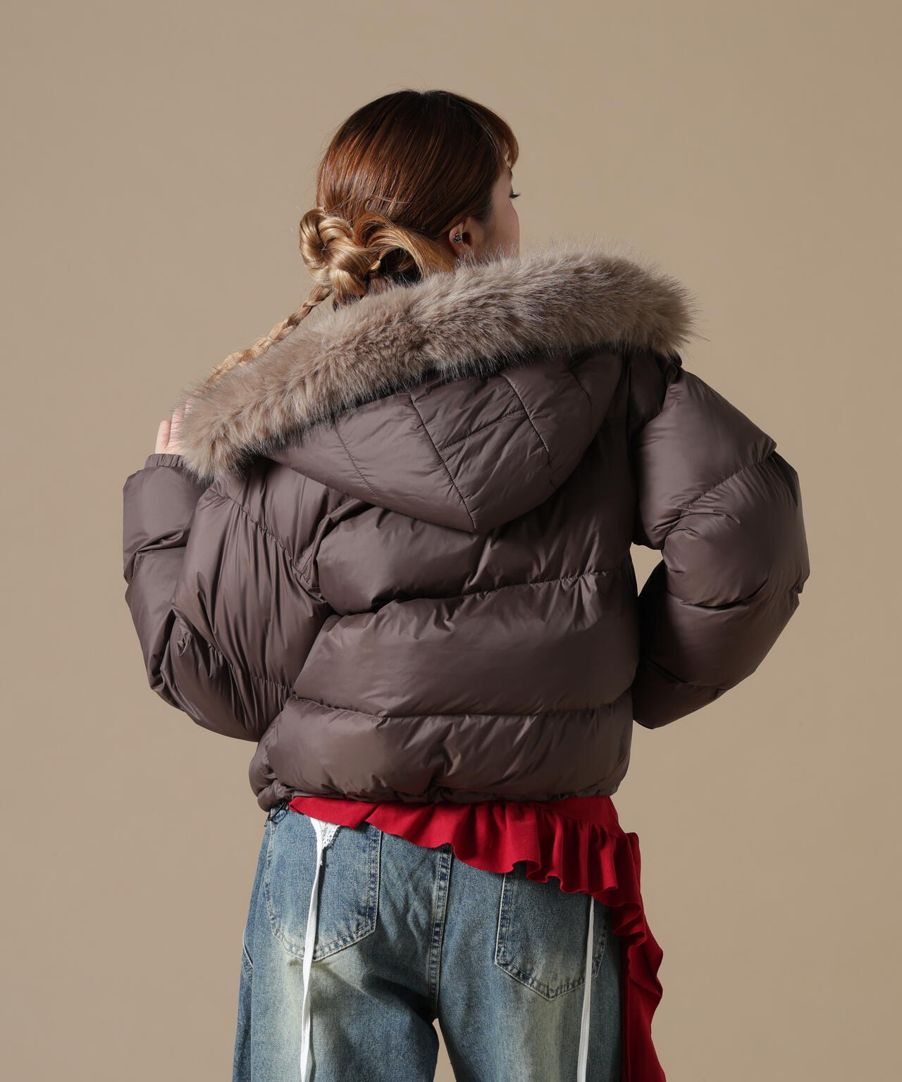 DankeSchon/ダンケシェーン/WOMEN NYLON FUR HOOD BLOUSON