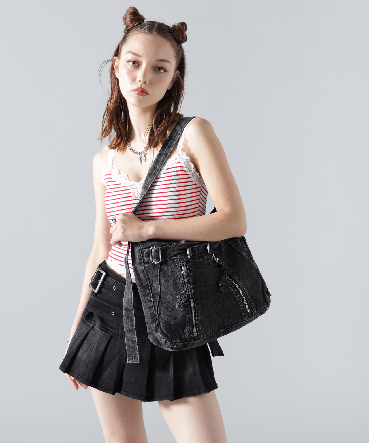 MAVYTH/メヴィス/Ｗ-ZIP DENIM SHOULDER BAG