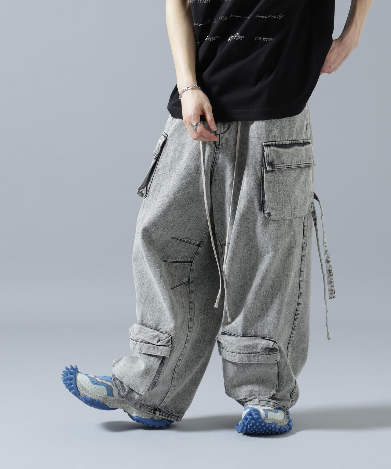 【WEB&DEPOT限定】DankeSchon/ダンケシェーン/MULTI POCKET DENIM CARGO PANTS