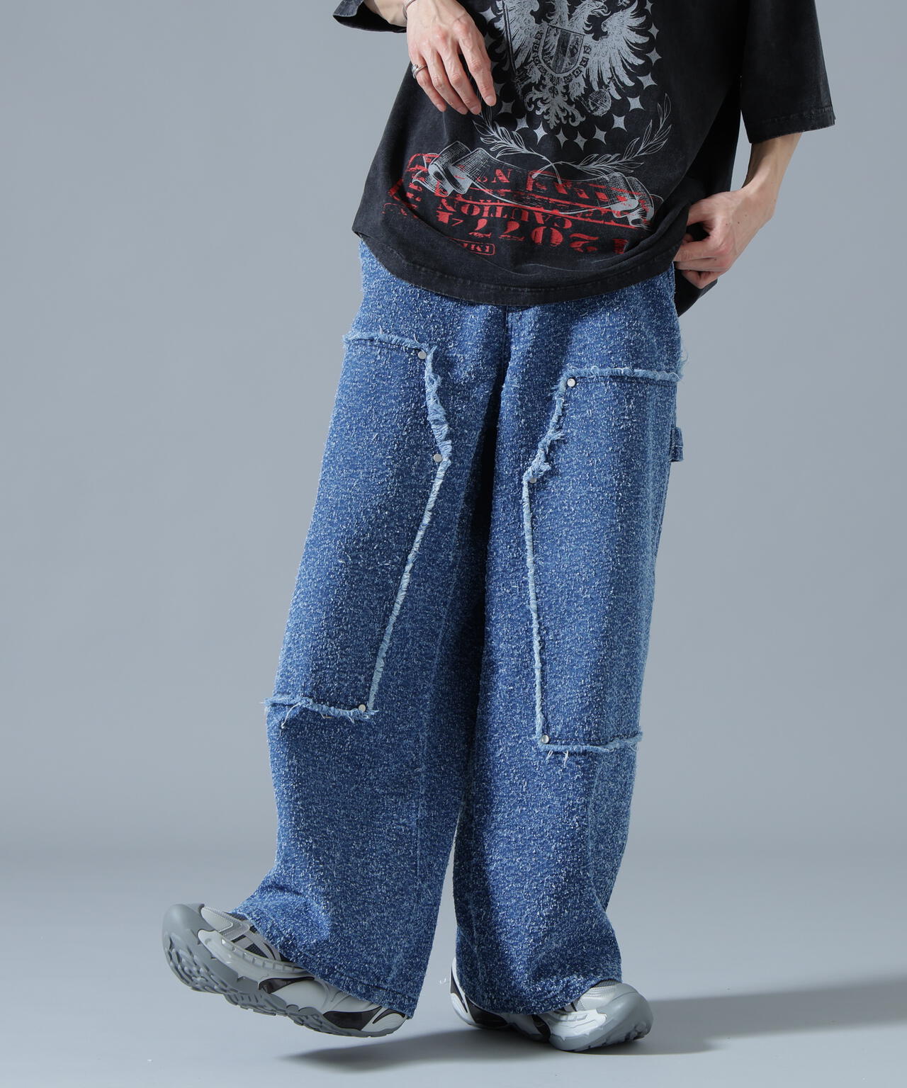 DankeSchon/ダンケシェーン/NEEDLEPUNCH DENIM W-KNEE PANTS