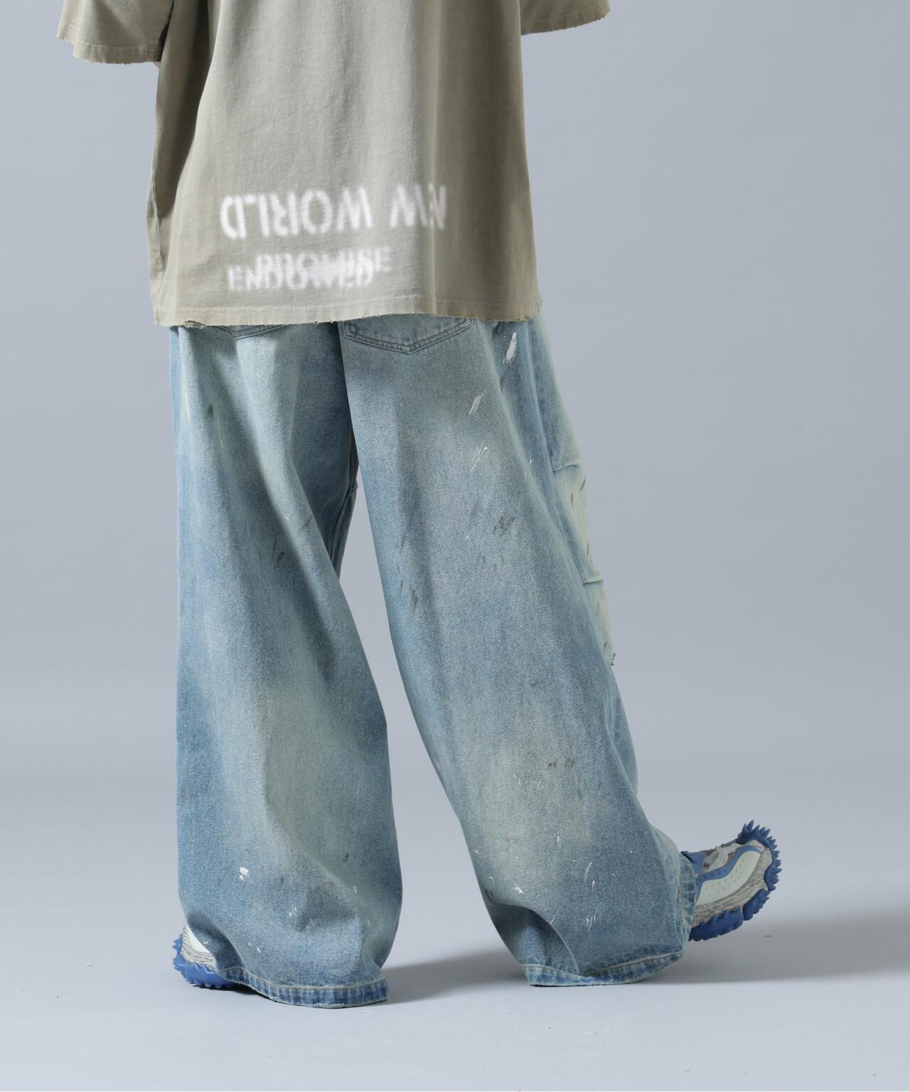 DankeSchon/ダンケシェーン/12oz BAGGY JEANS/PAINT