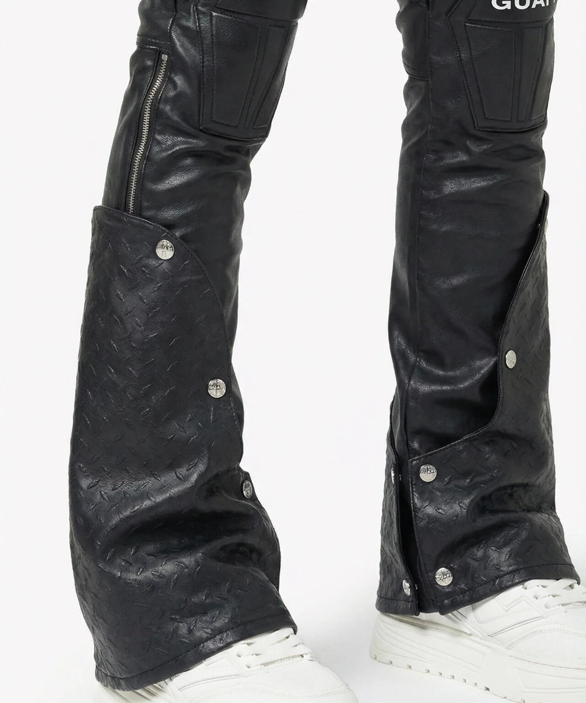 GUAPI/グアピ/Black Coffin Arc Leather Pant
