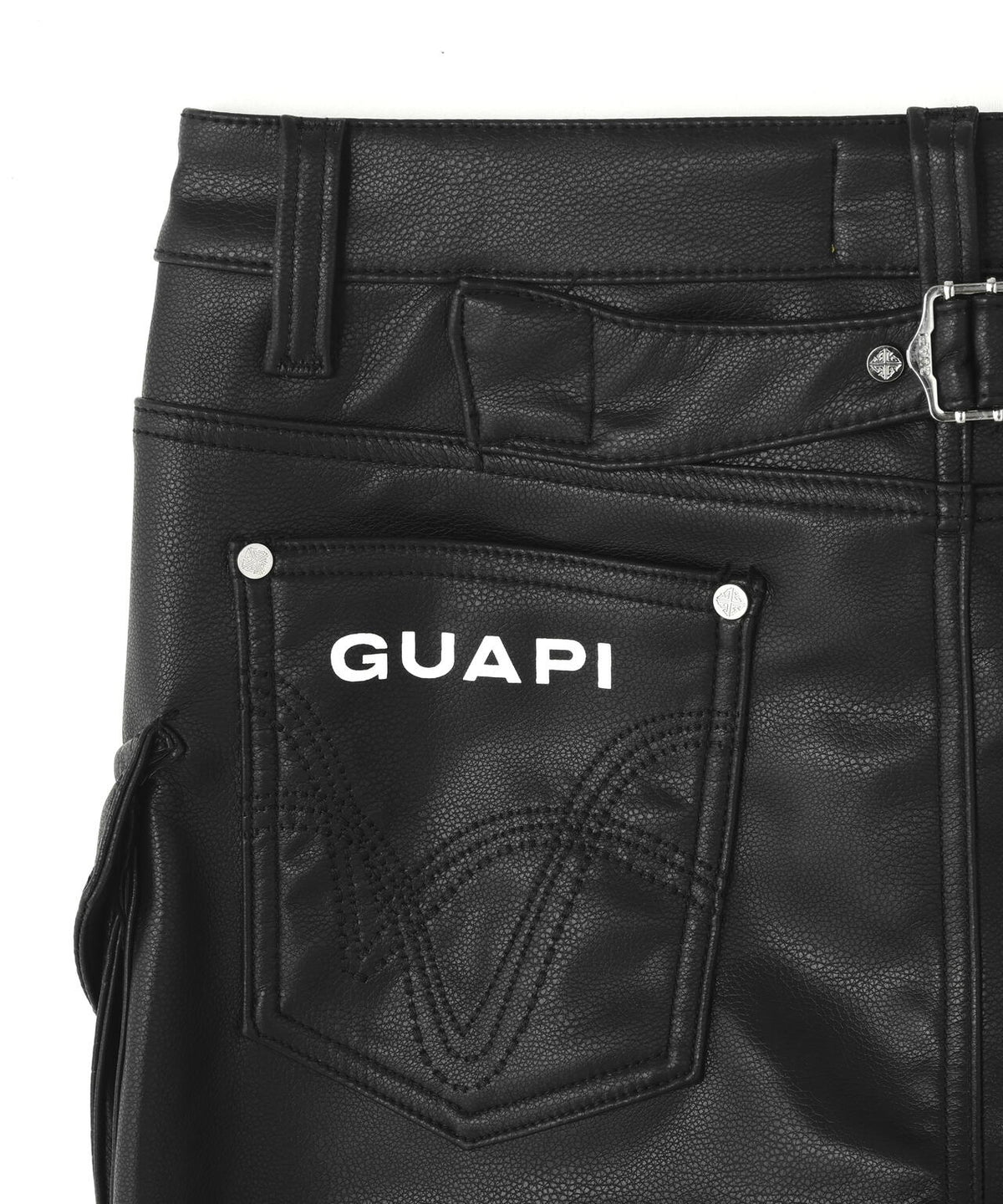 GUAPI/グアピ/Black Coffin Arc Leather Pant