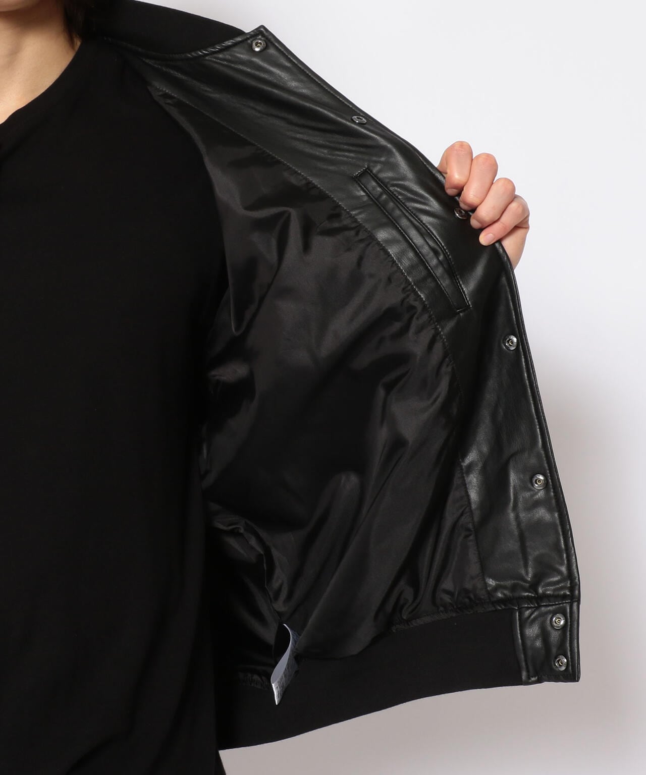 LUSOR（ルーソル）Ecoleather Stadium jumper エコレザースタジャン