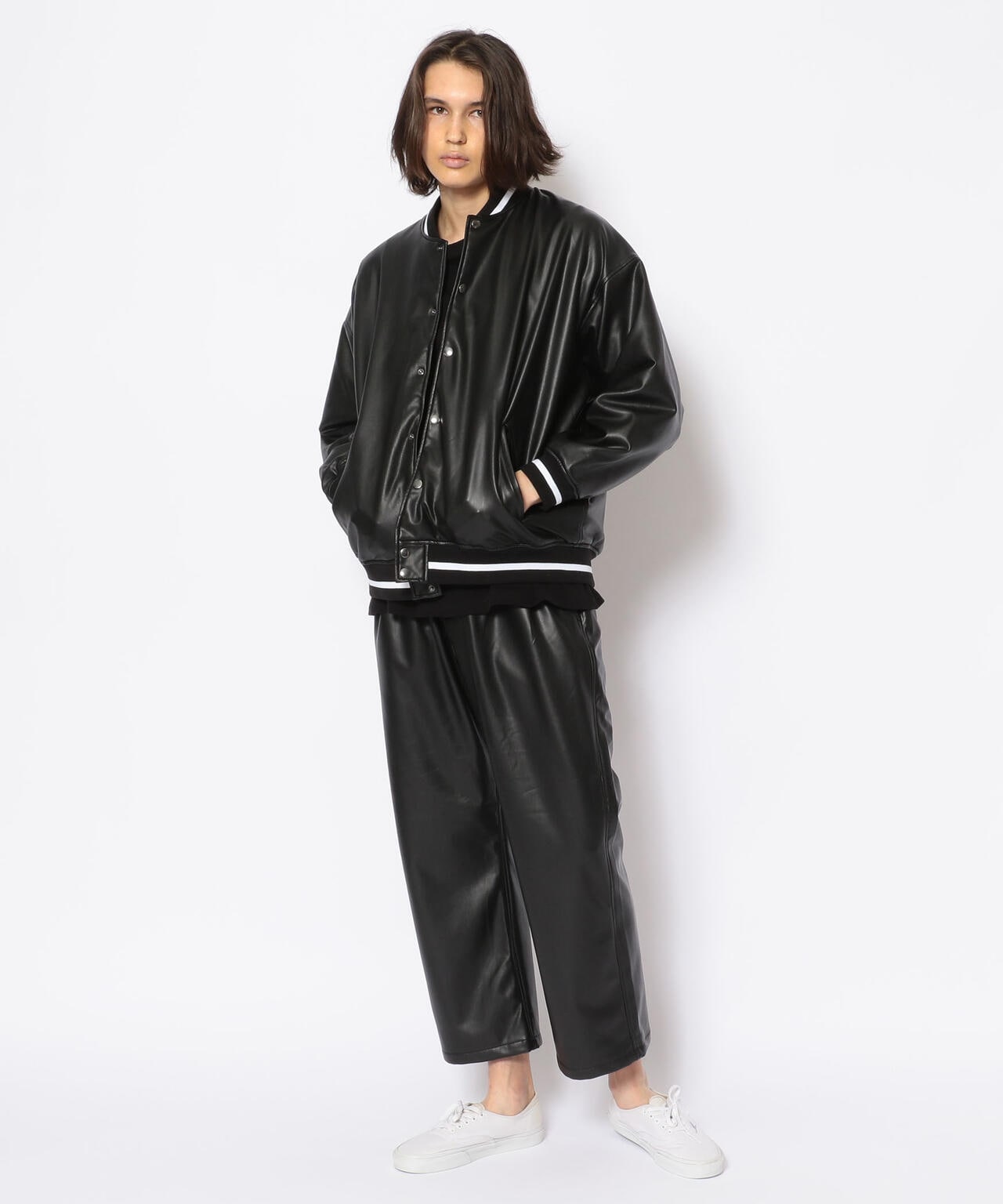 LUSOR（ルーソル）Ecoleather Stadium jumper エコレザースタジャン