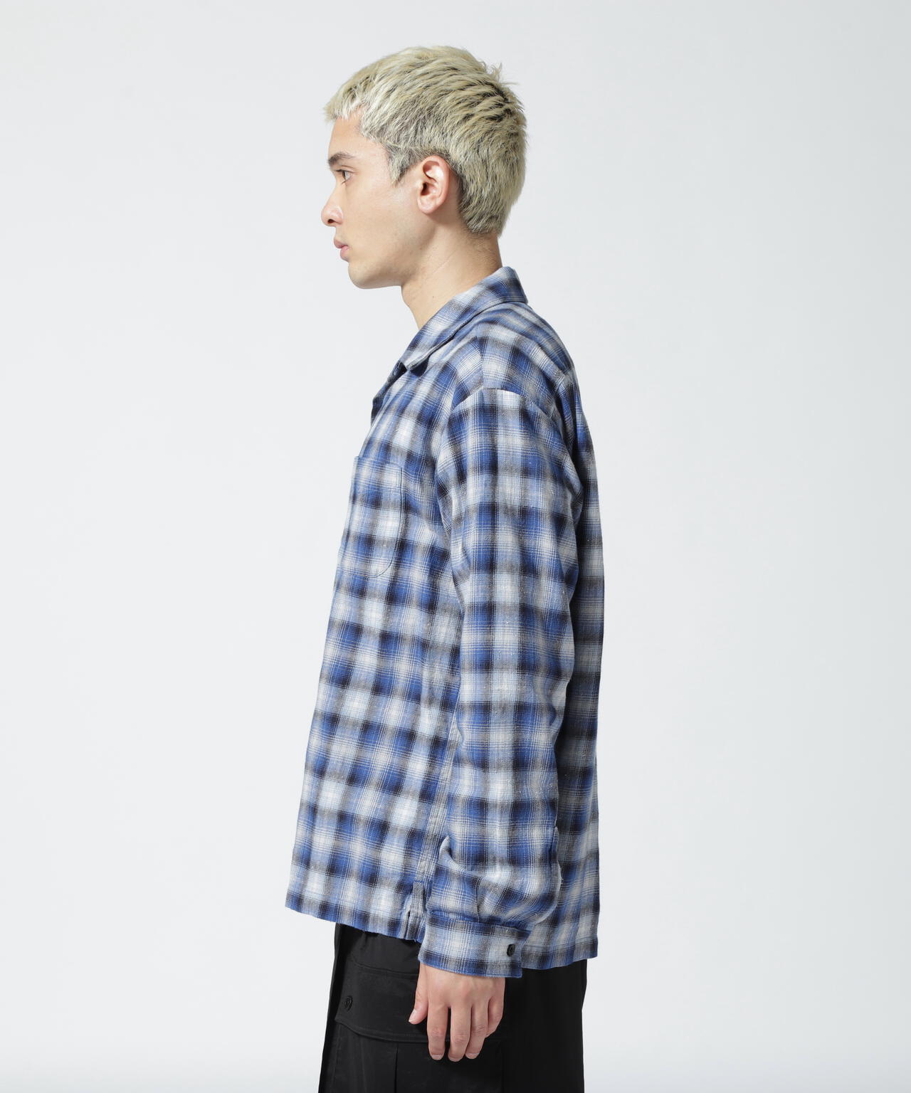 MINEDENIM（マインデニム）V.Nep Check Flannel Open Collar SH
