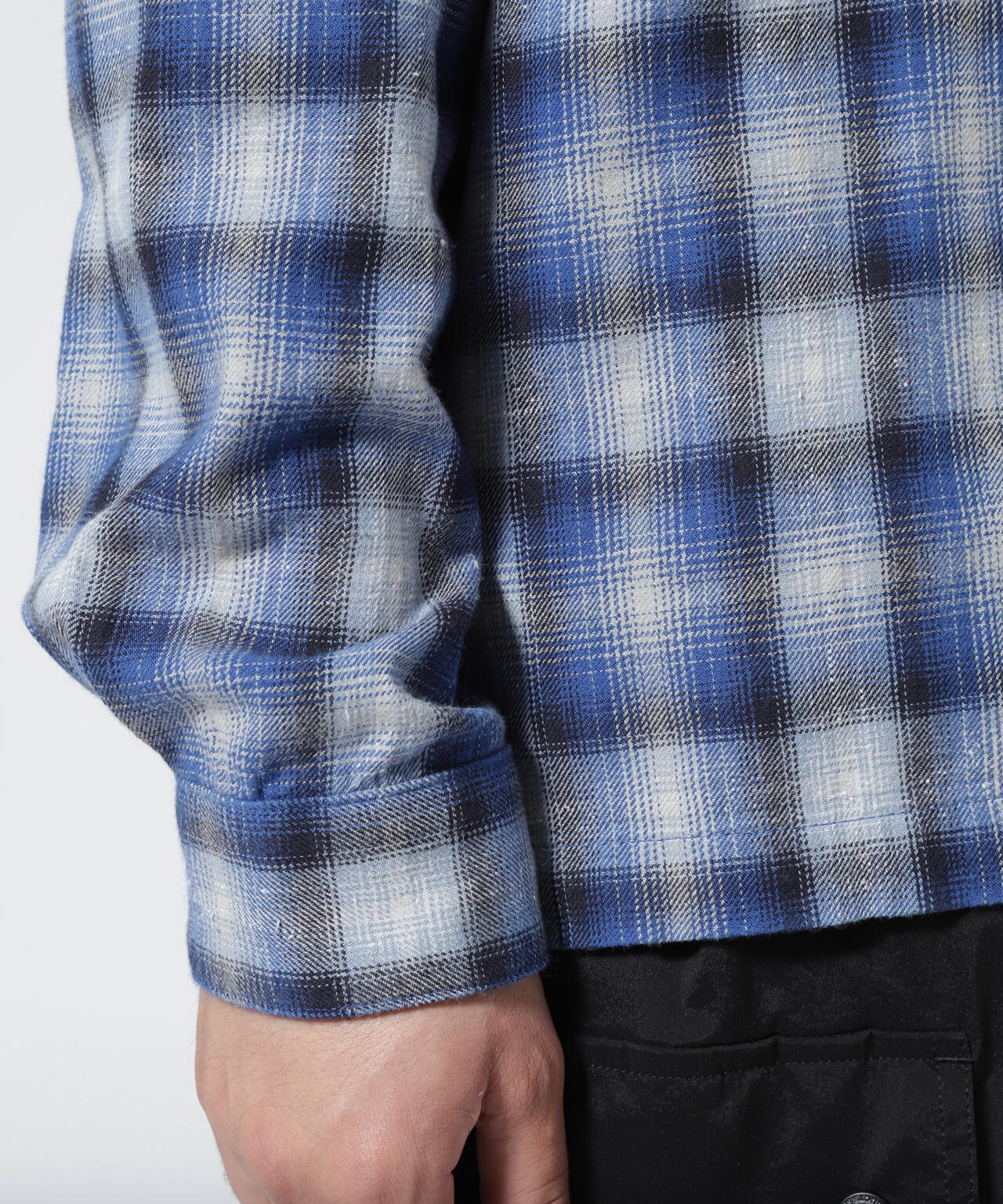 MINEDENIM（マインデニム）V.Nep Check Flannel Open Collar SH