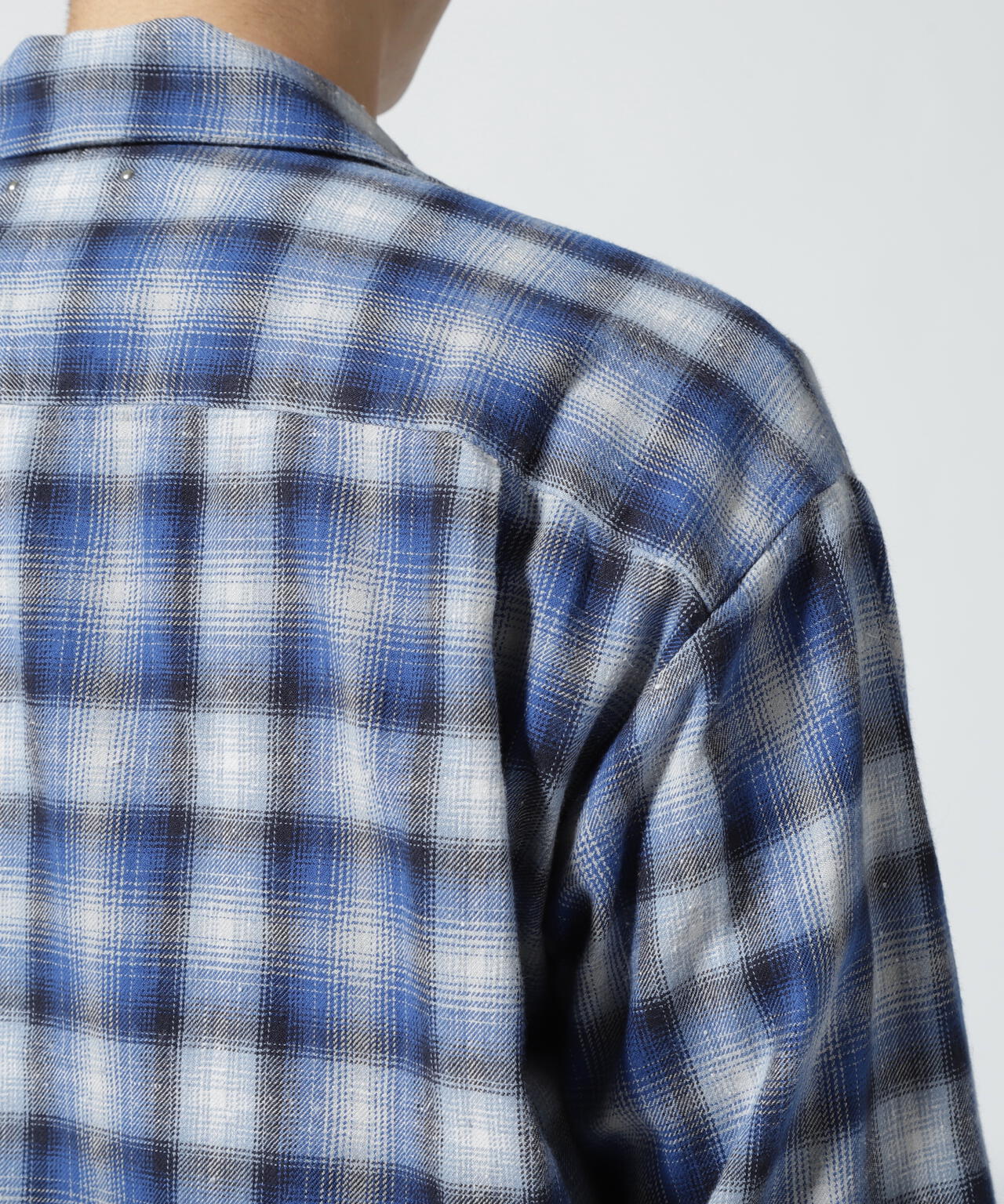 MINEDENIM（マインデニム）V.Nep Check Flannel Open Collar SH