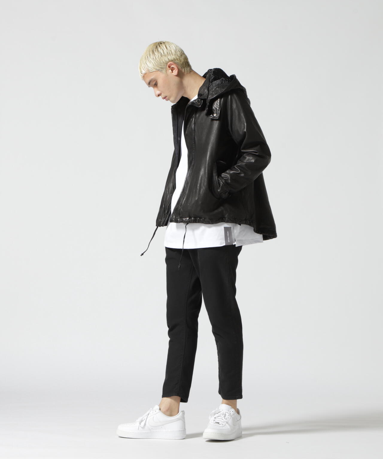 NCB neat caprice brand(エヌシービーニートカプリスブランド)   レザーフードジャケット WOMEN'S