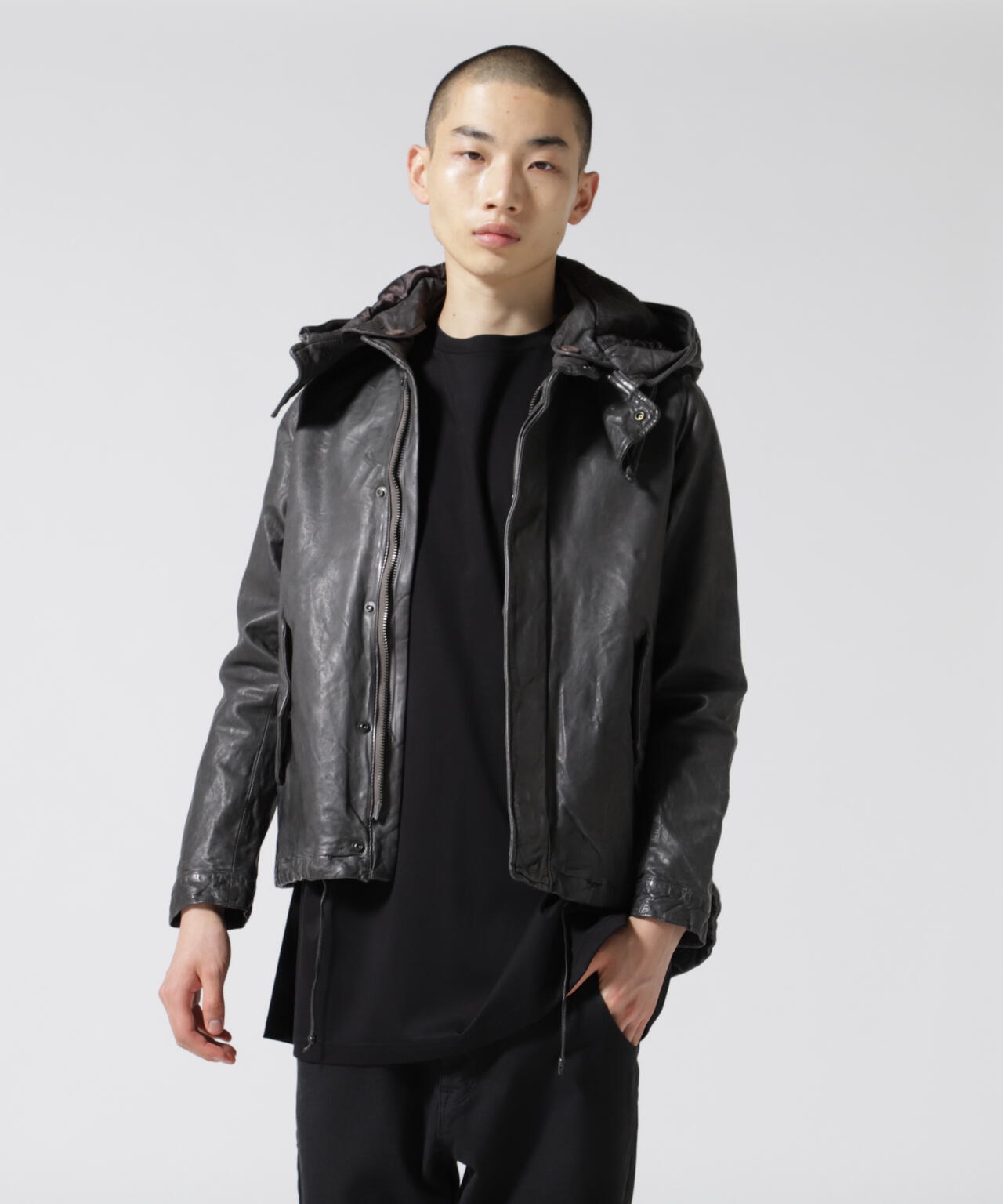 NCB neat caprice brand(エヌシービーニートカプリスブランド)   レザーフードジャケット WOMEN'S