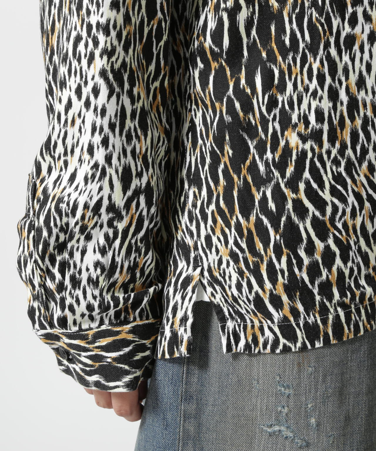 MINEDENIM（マインデニム）Leopard Open Collar SH