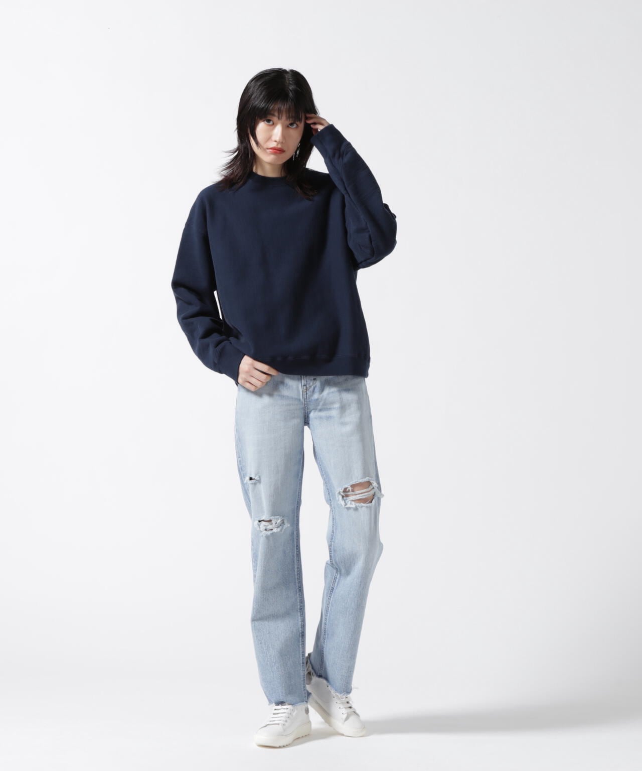 ATON (エイトン) B'2nd 別注GARMENT DYE URAKE / OVERSIZED SWEAT SHIRT/ウィメンズ