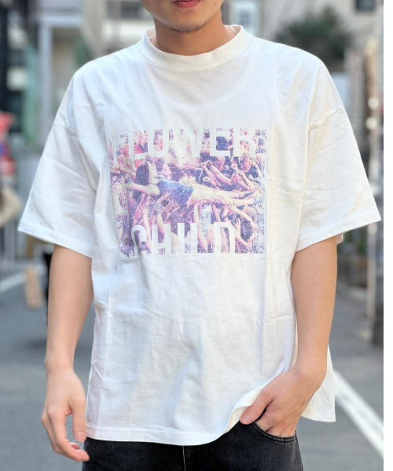REMI RELIEF / 別注LW加工 20/-天竺BIGサイズ FLOWER CHILD