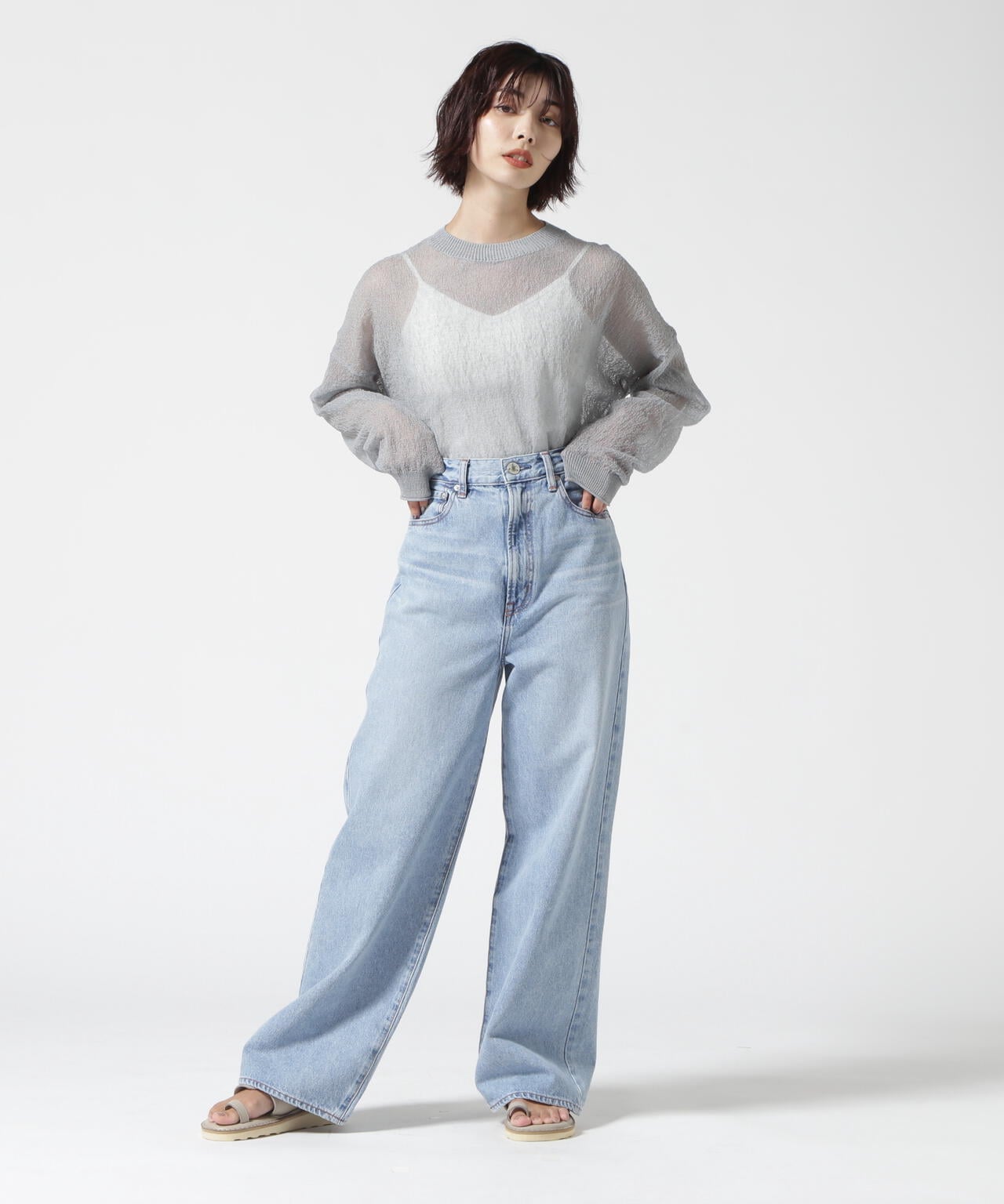 DROIT BELLO（ドロイトベロ）ちりめん天竺クルーネックプルオーバー