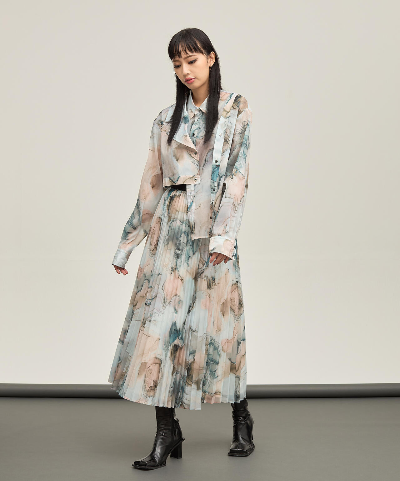 CASANE（カサネ）別注柄プリーツスカート