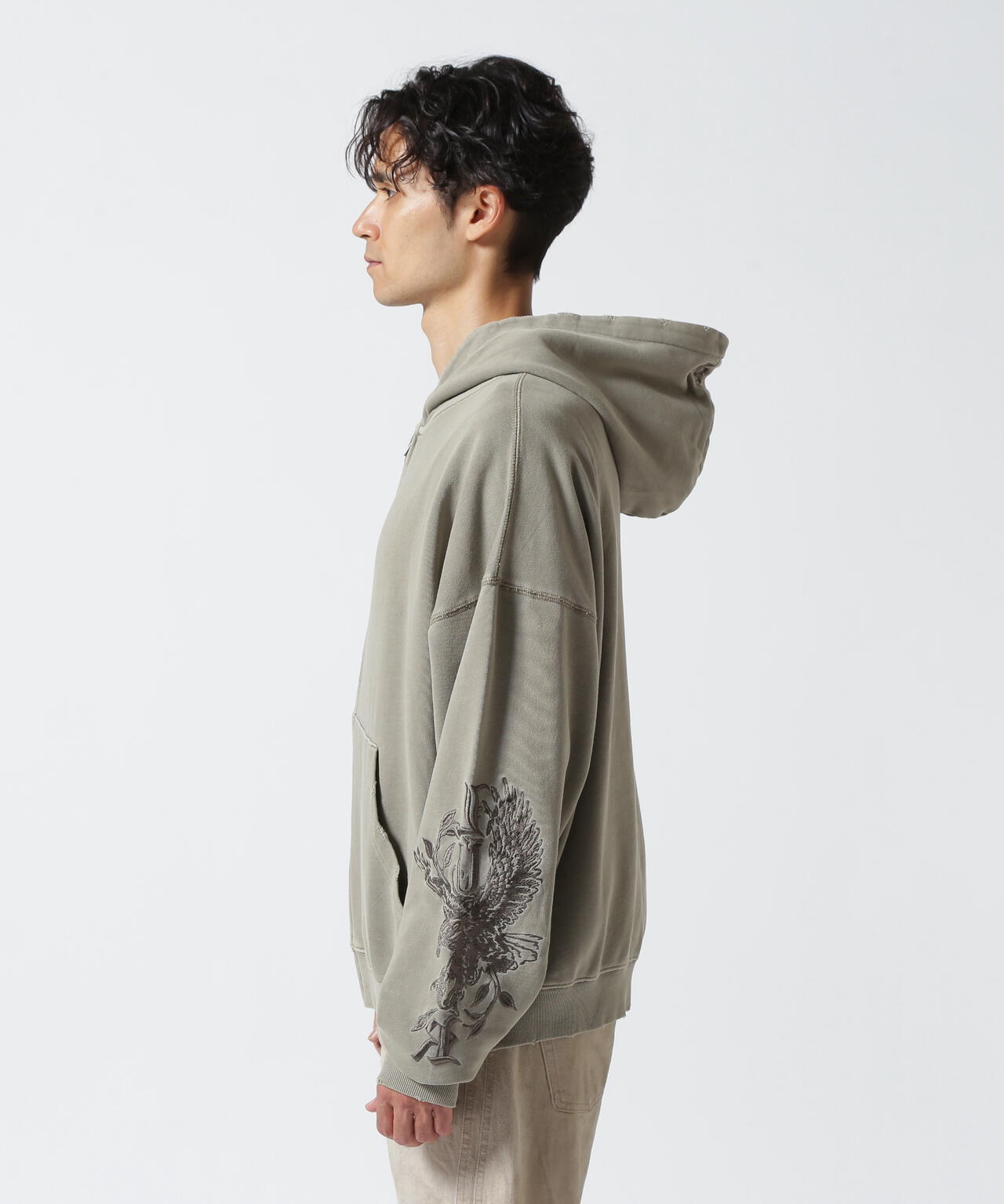 LUSOR（ルーソル）PIGMENT SWEAT ZIP HOODIE FLOWER