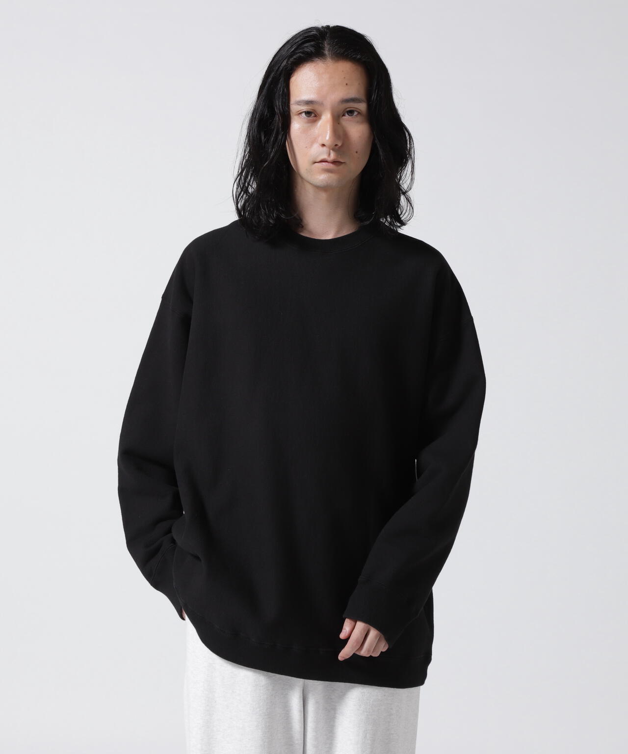 ATON (エイトン) GARMENT DYED URAKE  OVERSIZED PULLOVER