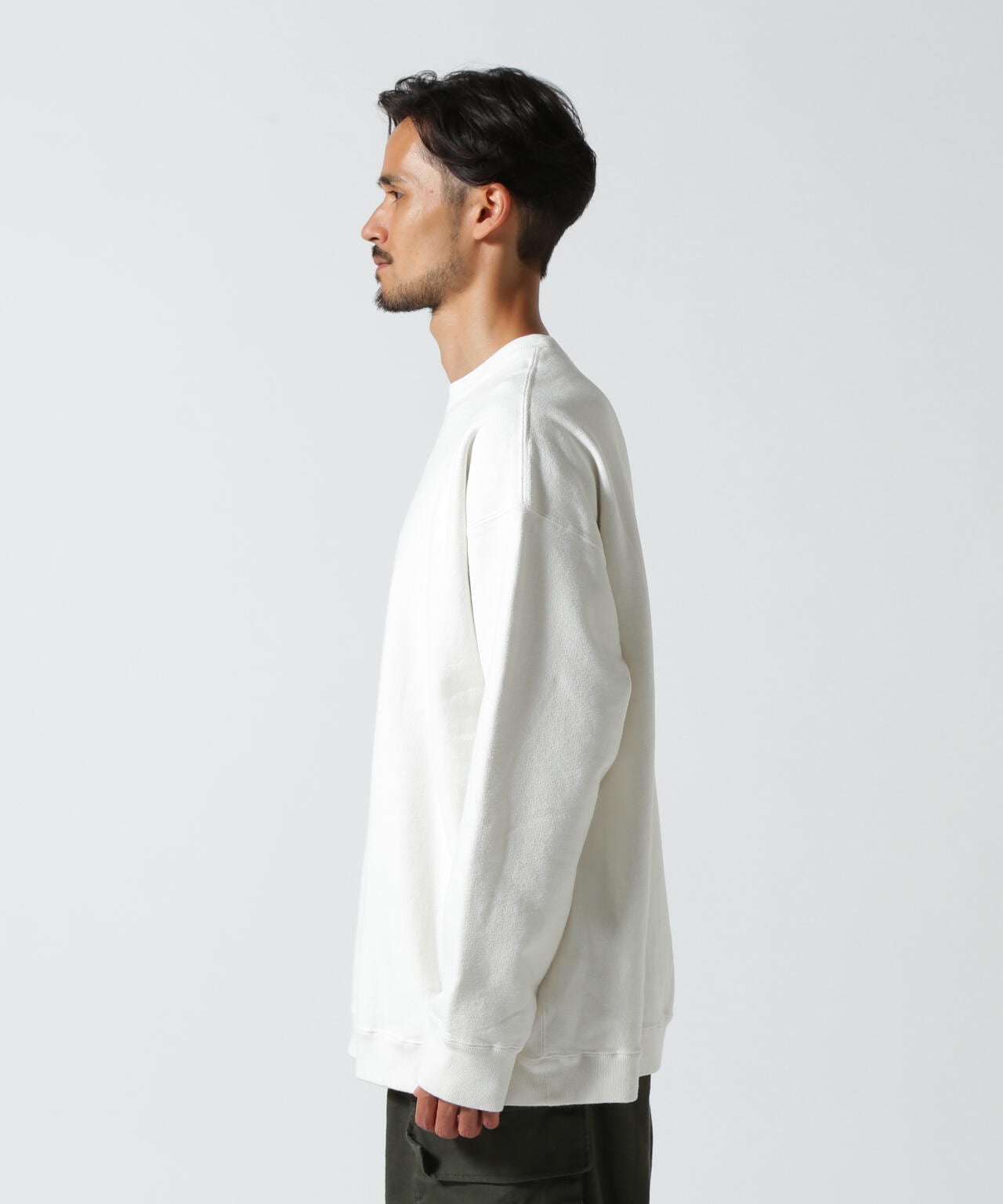 ATON (エイトン) GARMENT DYED URAKE  OVERSIZED PULLOVER