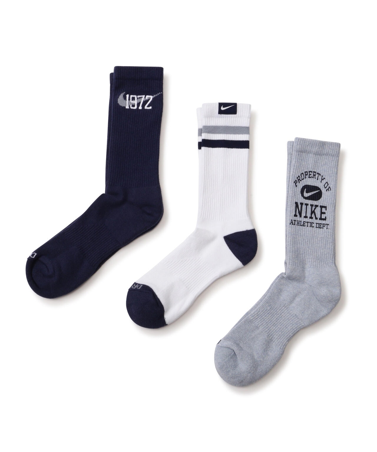 NIKE（ナイキ）３P R144 Dri-FIT エブリデイ バーシティ クルー ソックス(3足)
