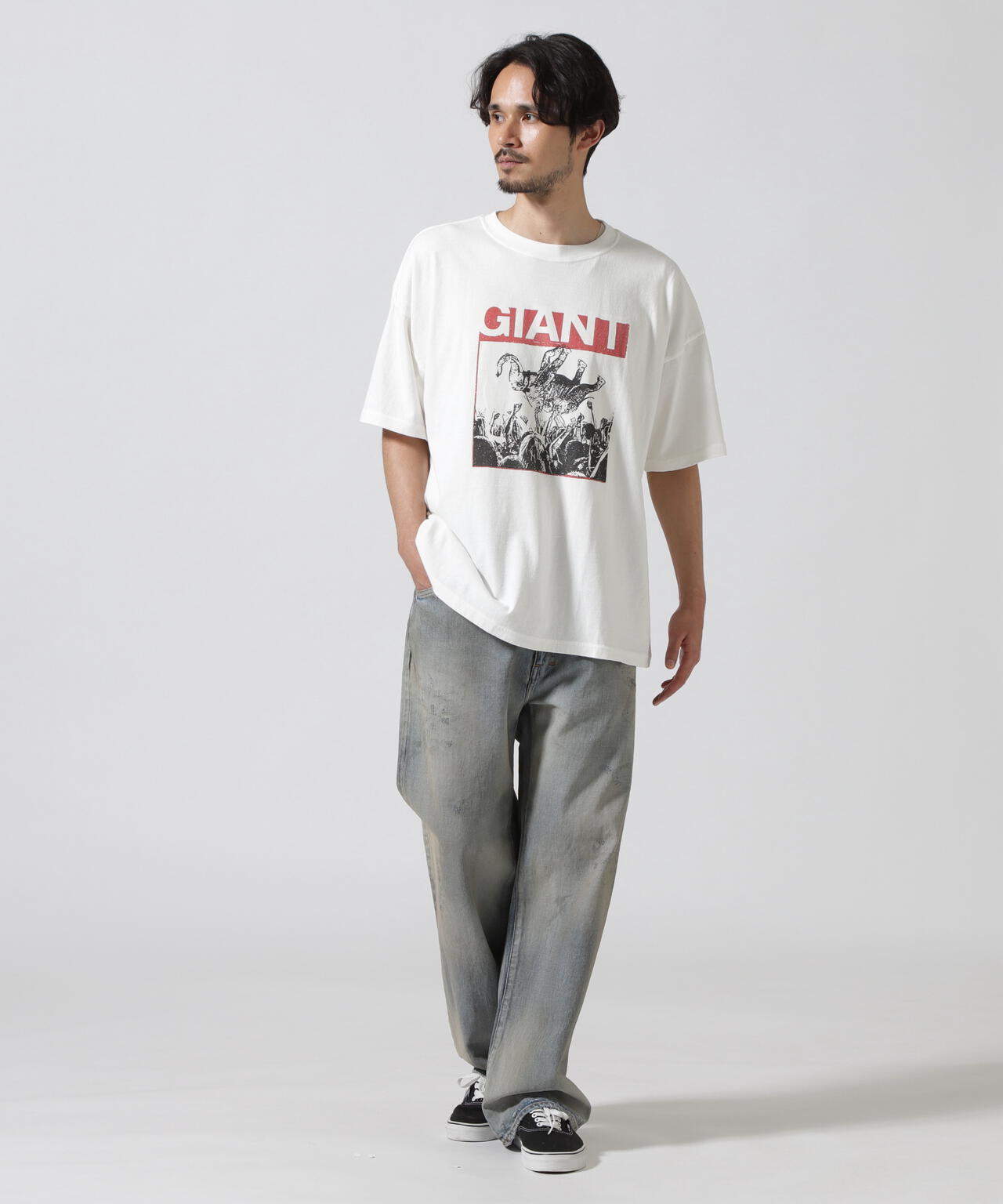 REMI RELIEF(レミレリーフ) 別注20/-天竺BIGサイズＴシャツ(GIANT)