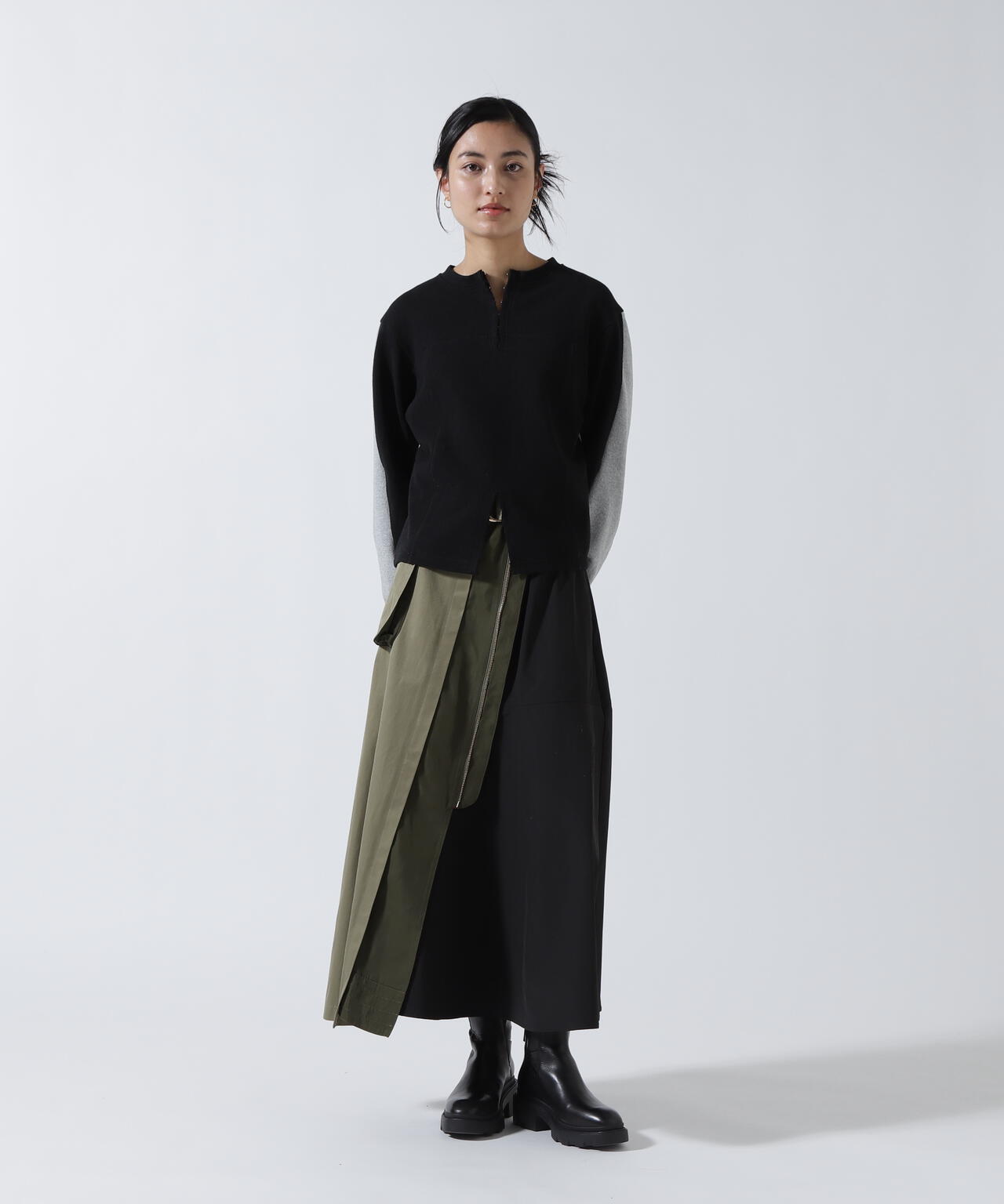 Risley(リズレー) 別注ベルト付アシンメトリーフレアスカート