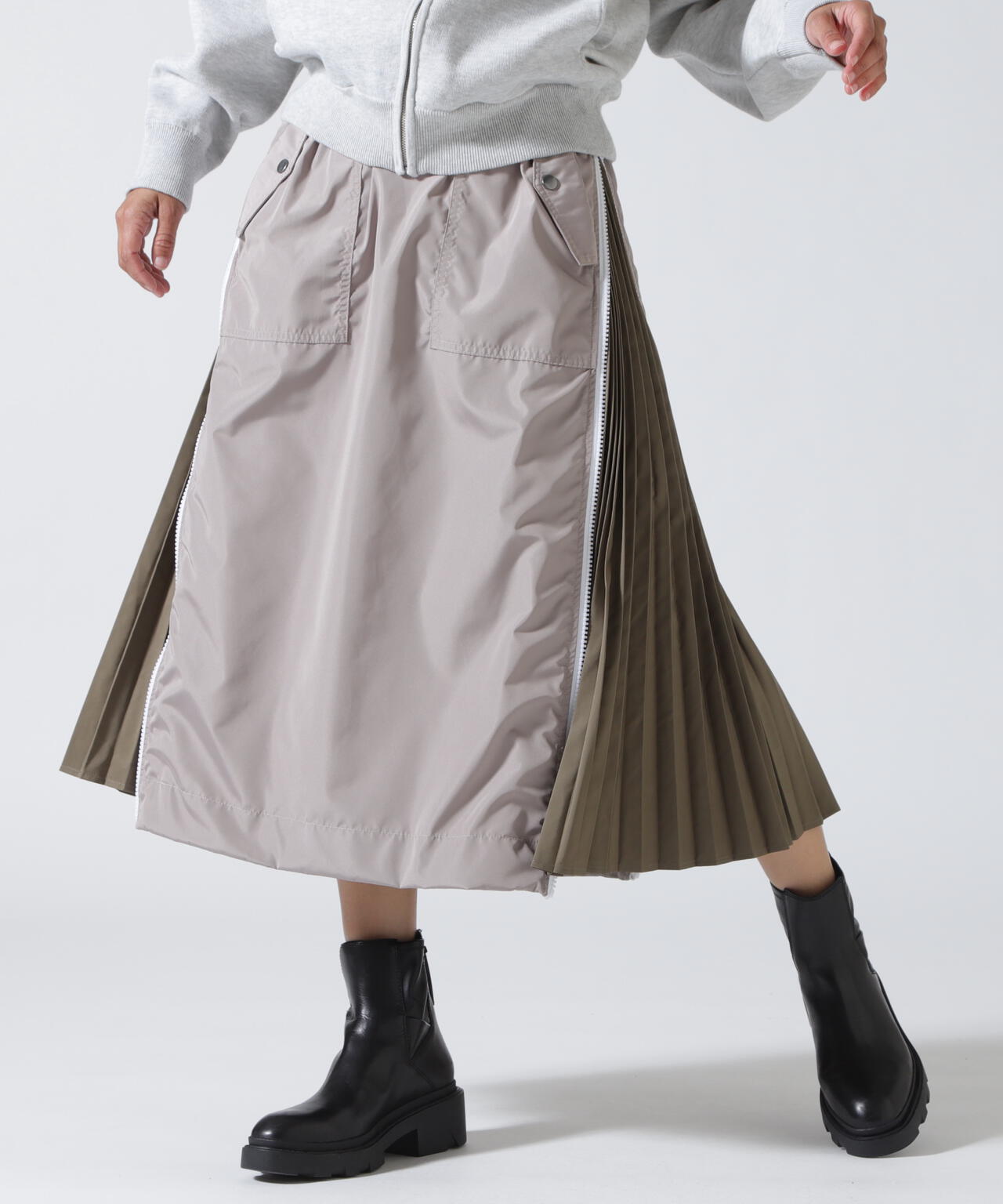 DROIT BELLO（ドロイトベロ）サイドZIPプリーツスカート