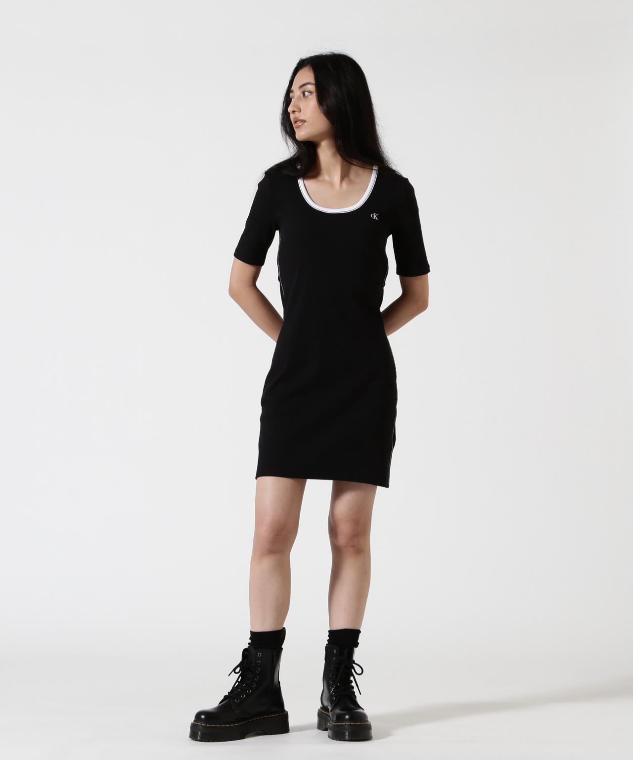Calvin Klein (カルバンクライン）BABY RIB CUTOUT MNI DRESS/ LV047F224G