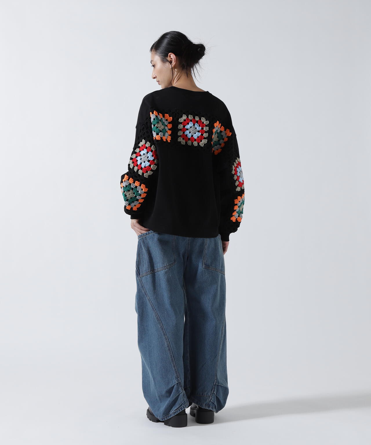 DISCOVERED(ディスカバード) 別注 CROCHET SLEEVE SWEAT WOMEN