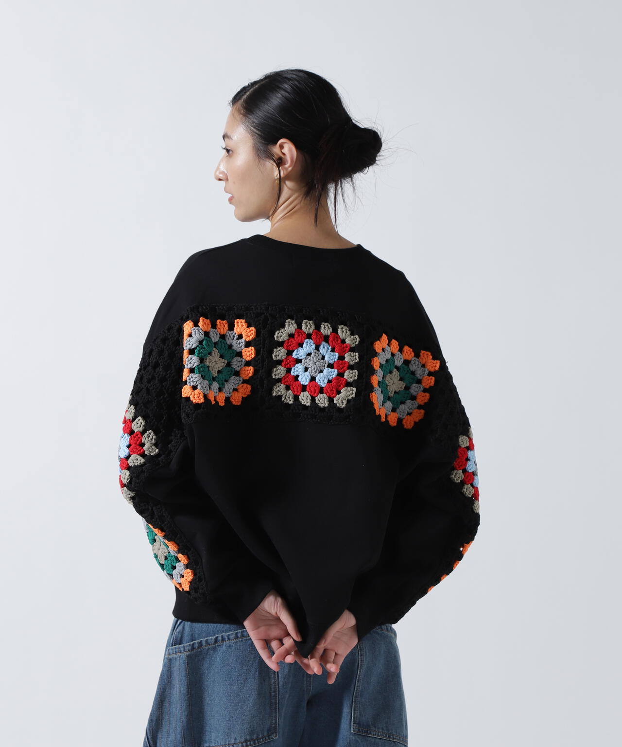 DISCOVERED(ディスカバード) 別注 CROCHET SLEEVE SWEAT WOMEN