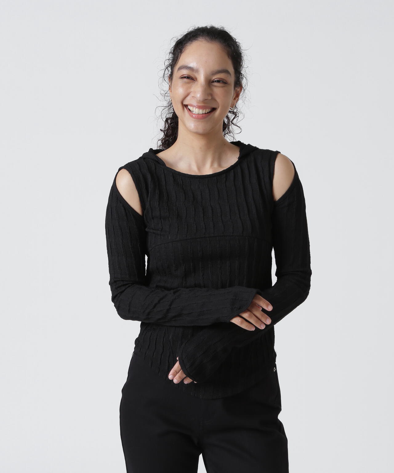 Knuth Marf（クヌースマーフ）hooded jacquard top
