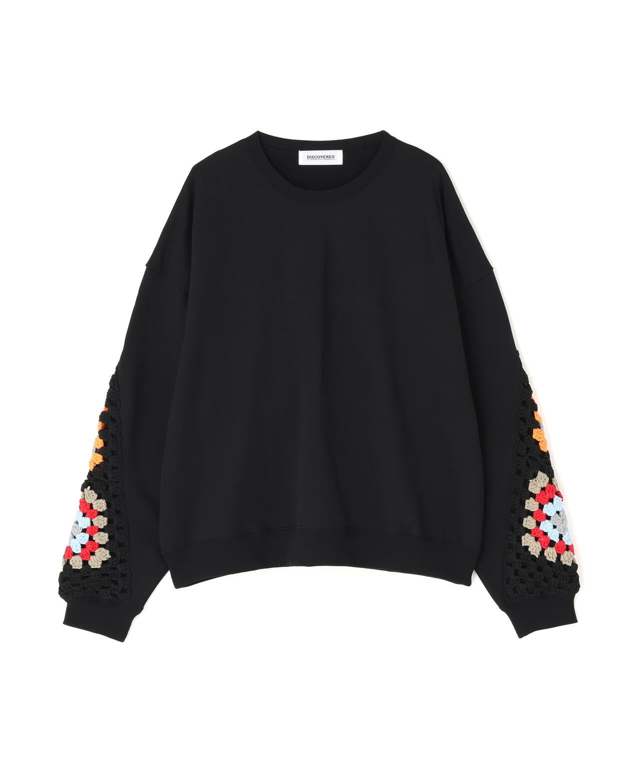 DISCOVERED(ディスカバード) 別注CROCHET SLEEVE SWEAT(UNISEX)