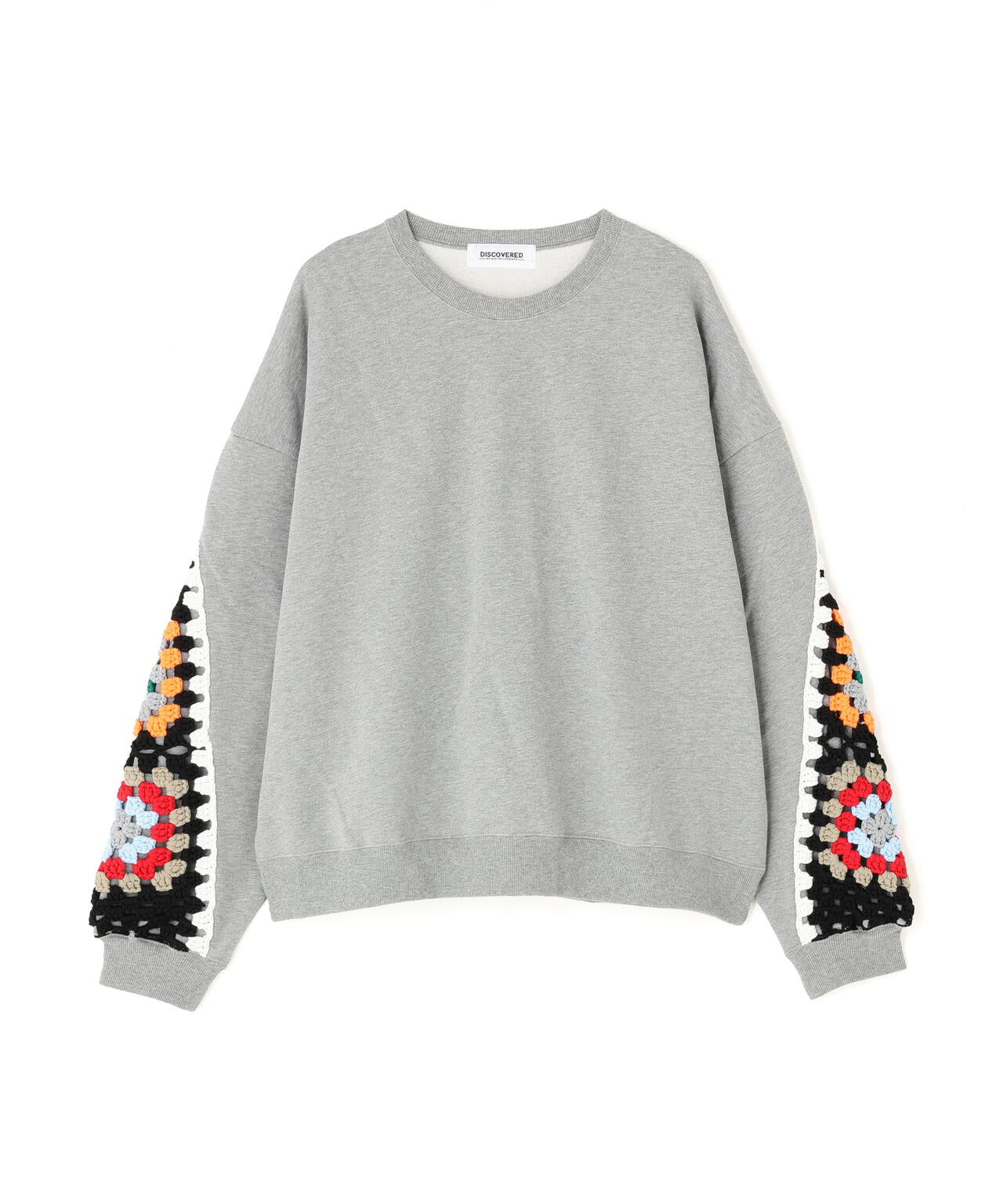 DISCOVERED(ディスカバード) 別注CROCHET SLEEVE SWEAT(UNISEX)