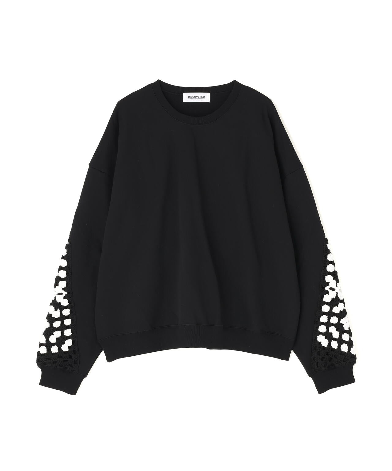 DISCOVERED(ディスカバード) 別注CROCHET SLEEVE SWEAT(UNISEX)