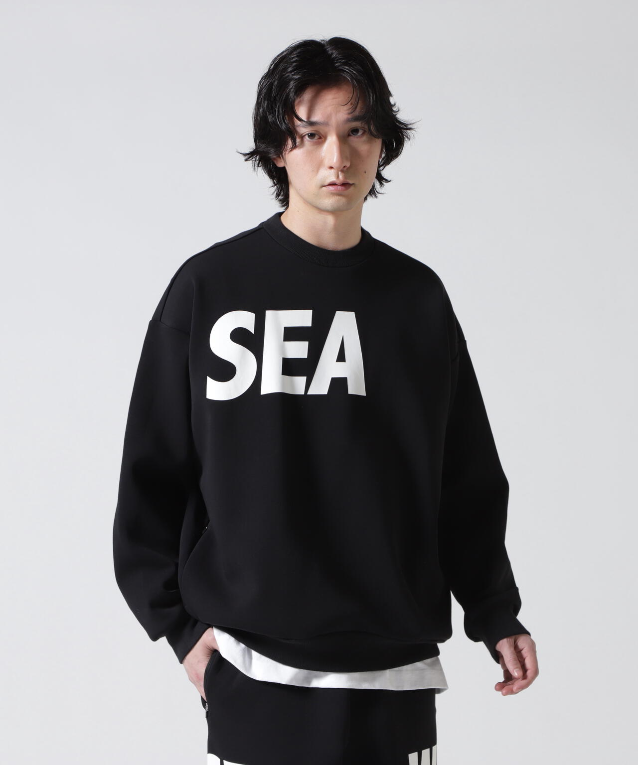 WIND AND SEA（ウィンダンシー）Loose fit crewneck sweat shirt