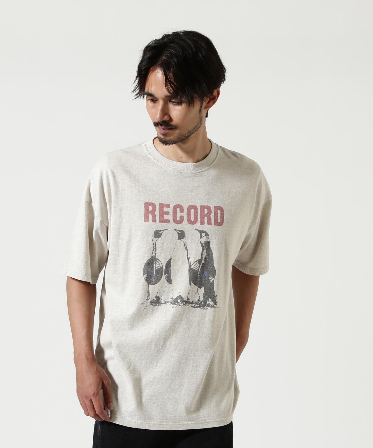 REMI RELIEF(レミレリーフ) 別注20/-天竺BIGサイズTシャツ（RECORD）