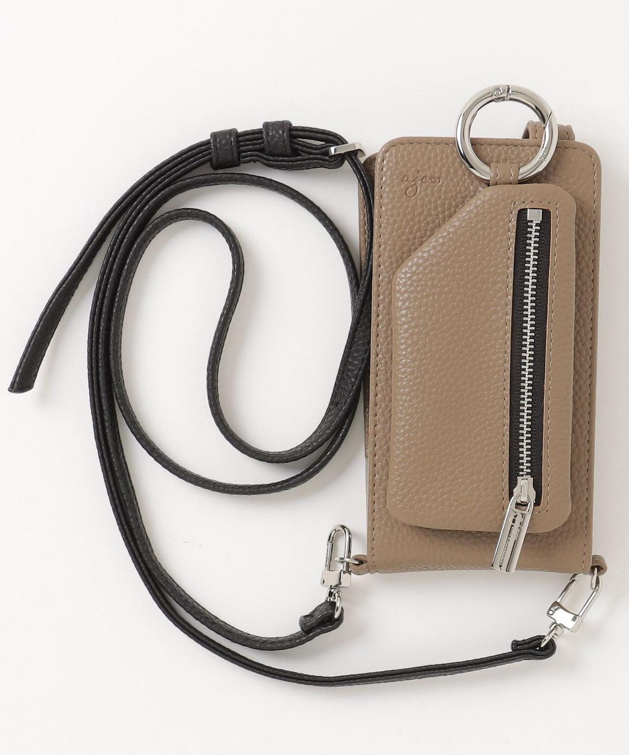 ajew/エジュー/【ひも付き マルチ対応 Sサイズ】 zipphone case shoulder