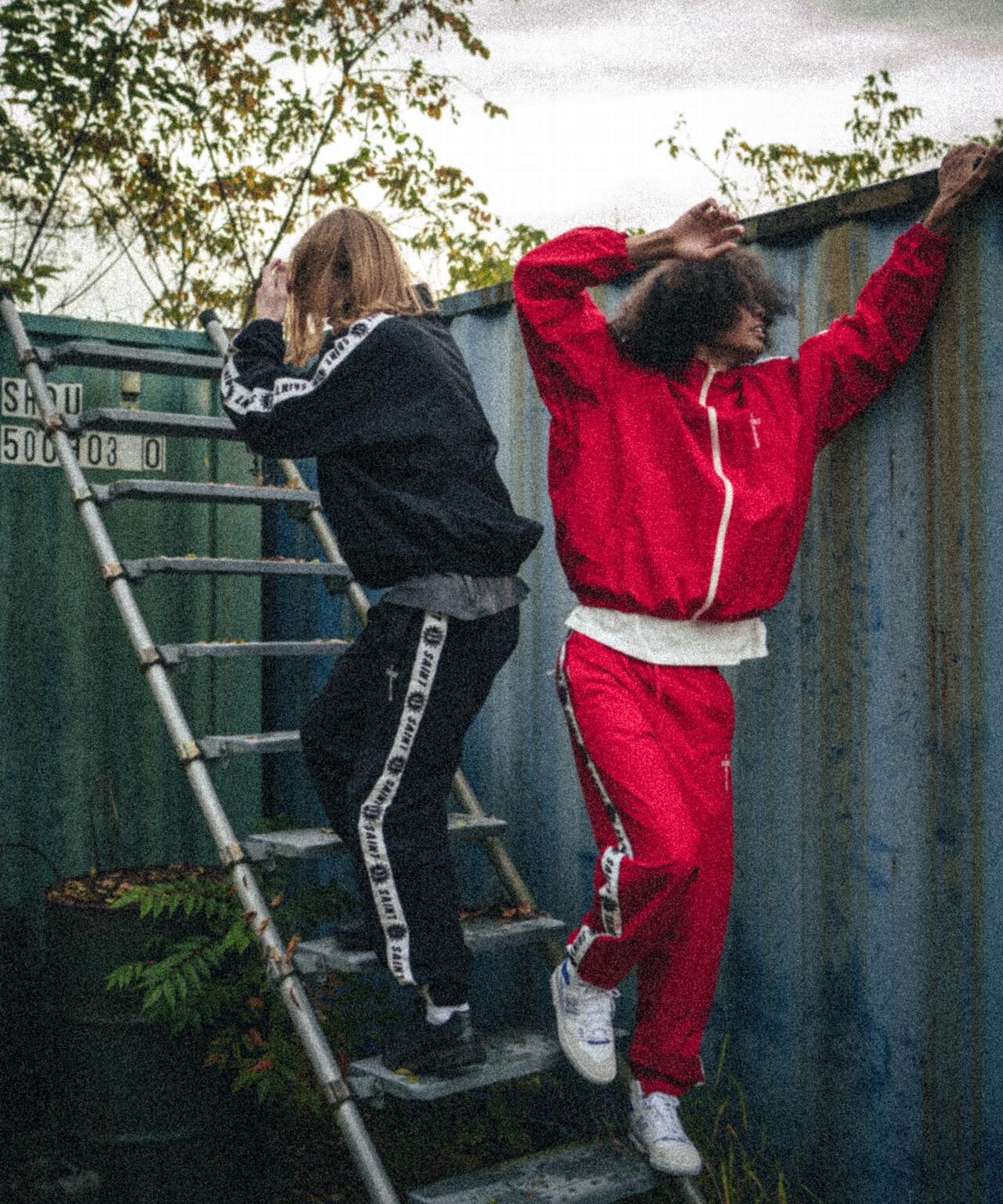 SAINT MICHAEL/セント マイケル/TRACK PANTS/SIDE TAPE/RED