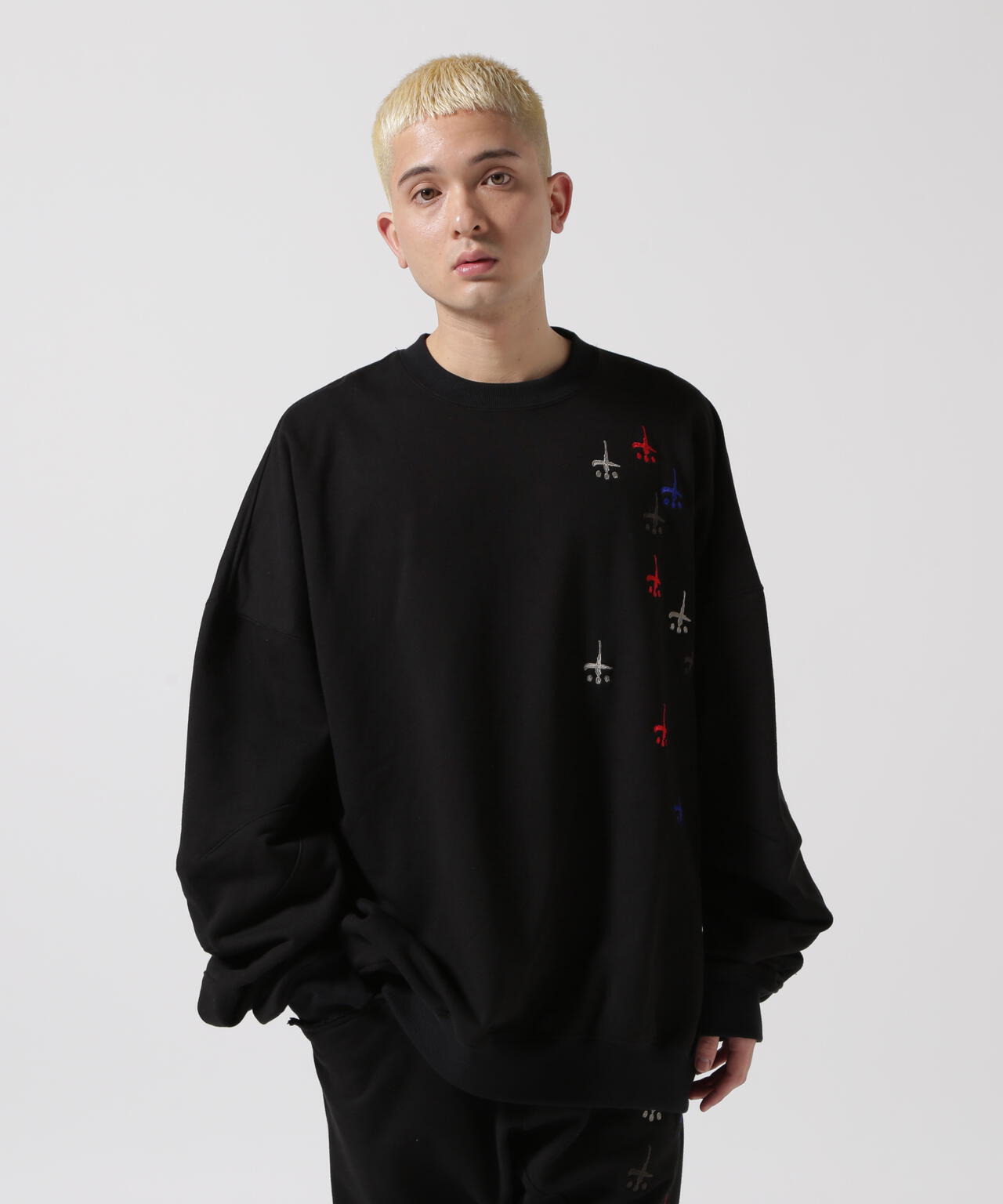 CTLS/シーティーエルエス/別注USUAL CREW-NECK 刺繍クロス