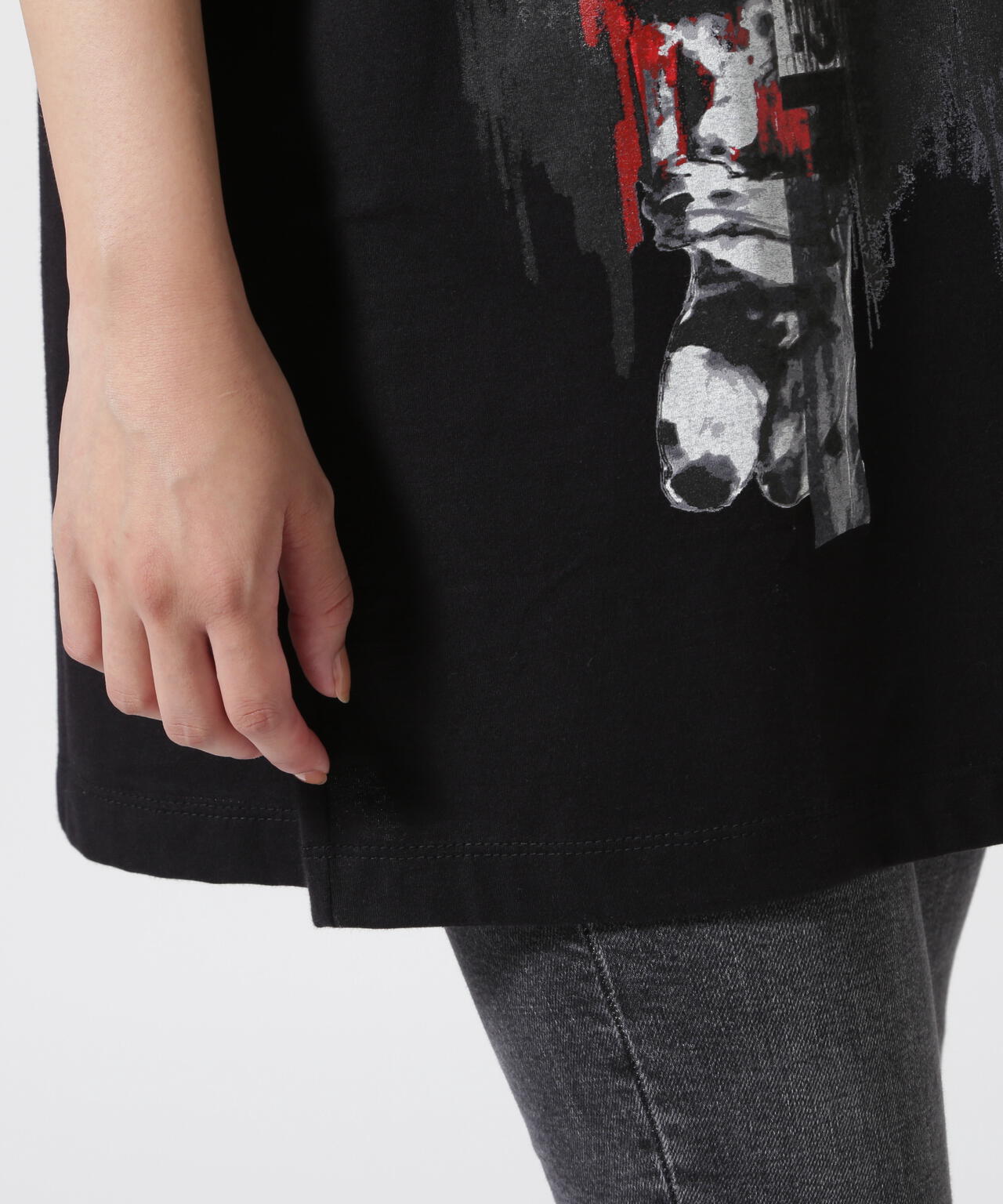 Y's/ワイズ/FEMALE PRINT ROUND NECK HALF SLEEVE TEE