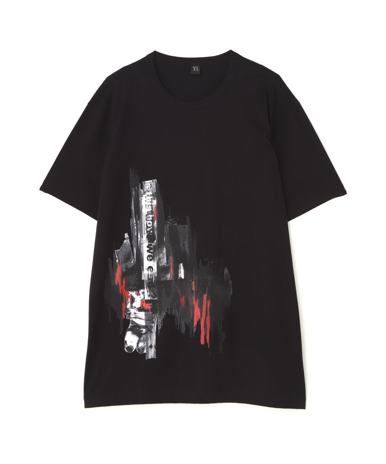 Y's/ワイズ/FEMALE PRINT ROUND NECK HALF SLEEVE TEE