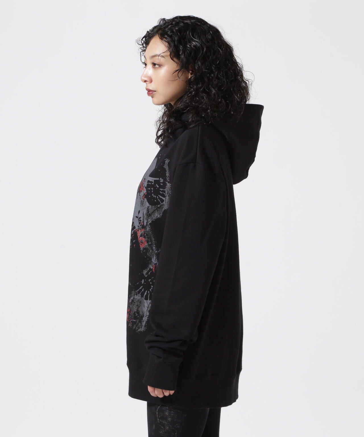 Y's/ワイズ/FLOWER＋FOOTPRINT LONG HOODIE