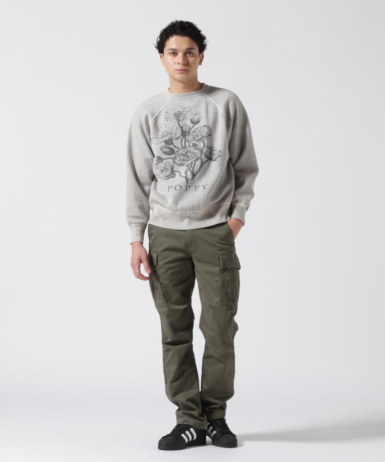 SAINT MICHAEL/セントマイケル/CREW SWEAT/FLOWER/GRAY