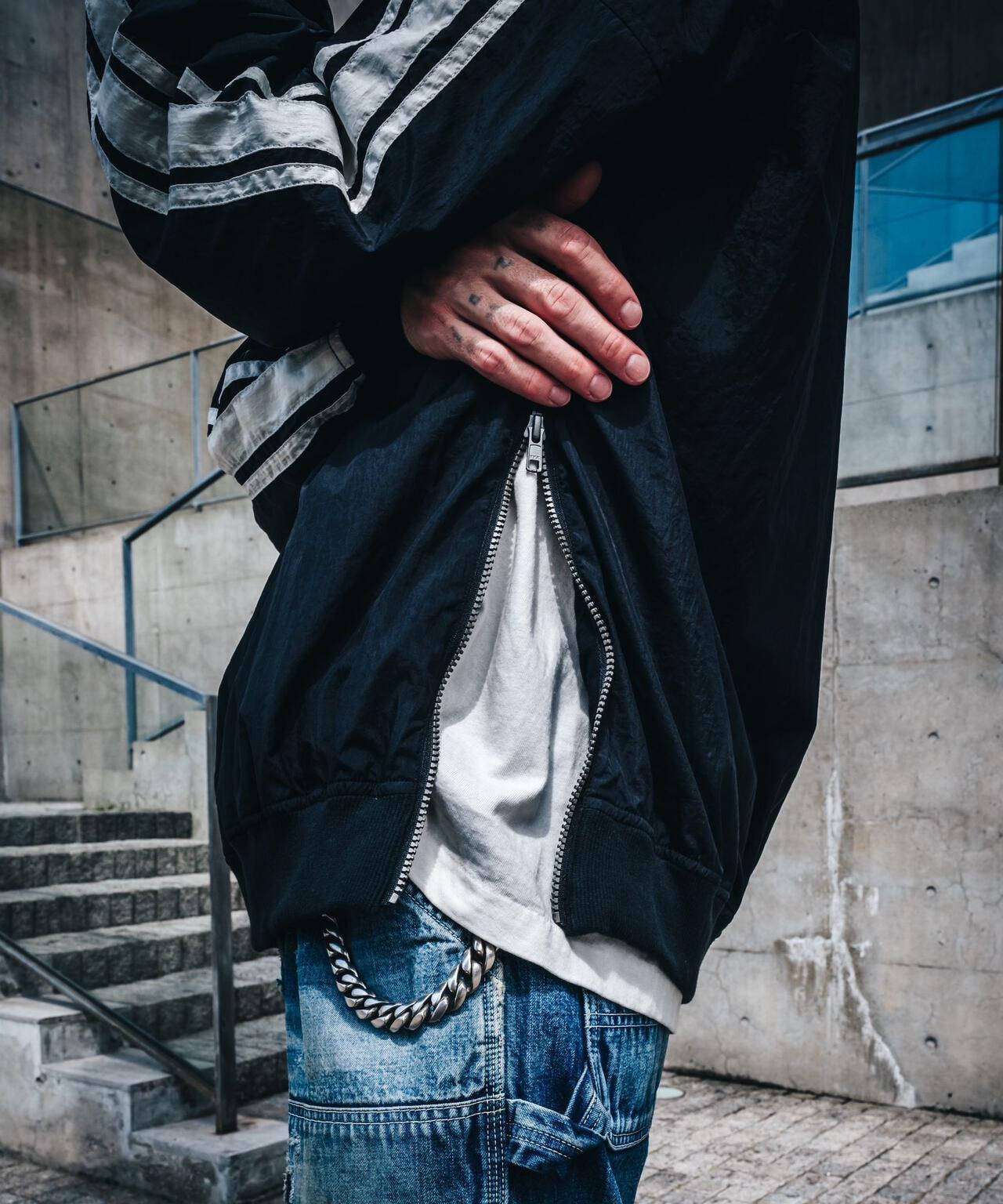SAINT MICHAEL/セントマイケル/NYLON PULLOVER/SAINT/BLACK
