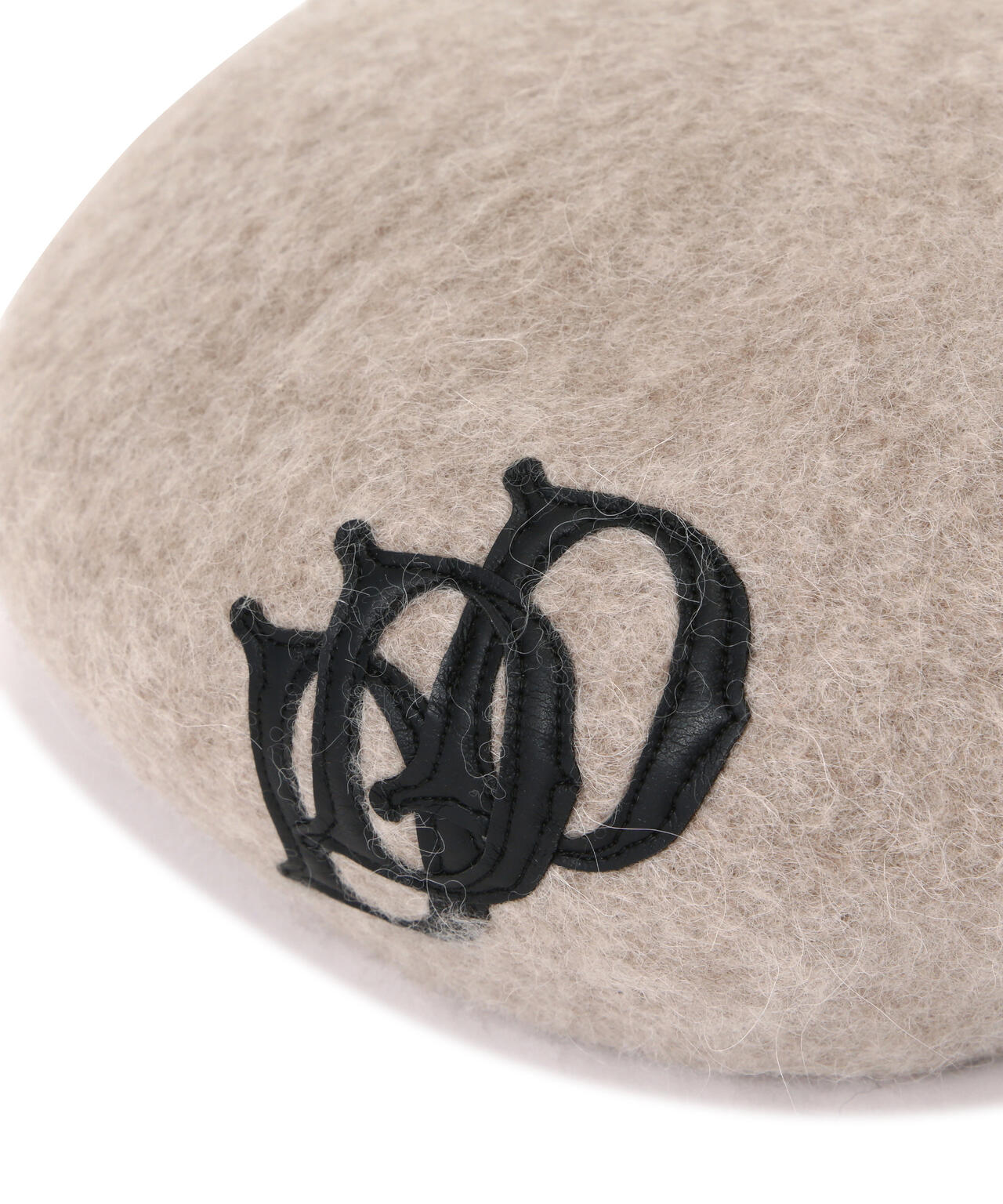THE H.W.DOG&CO./LEATHER WAPPEN FLUFFY BERET