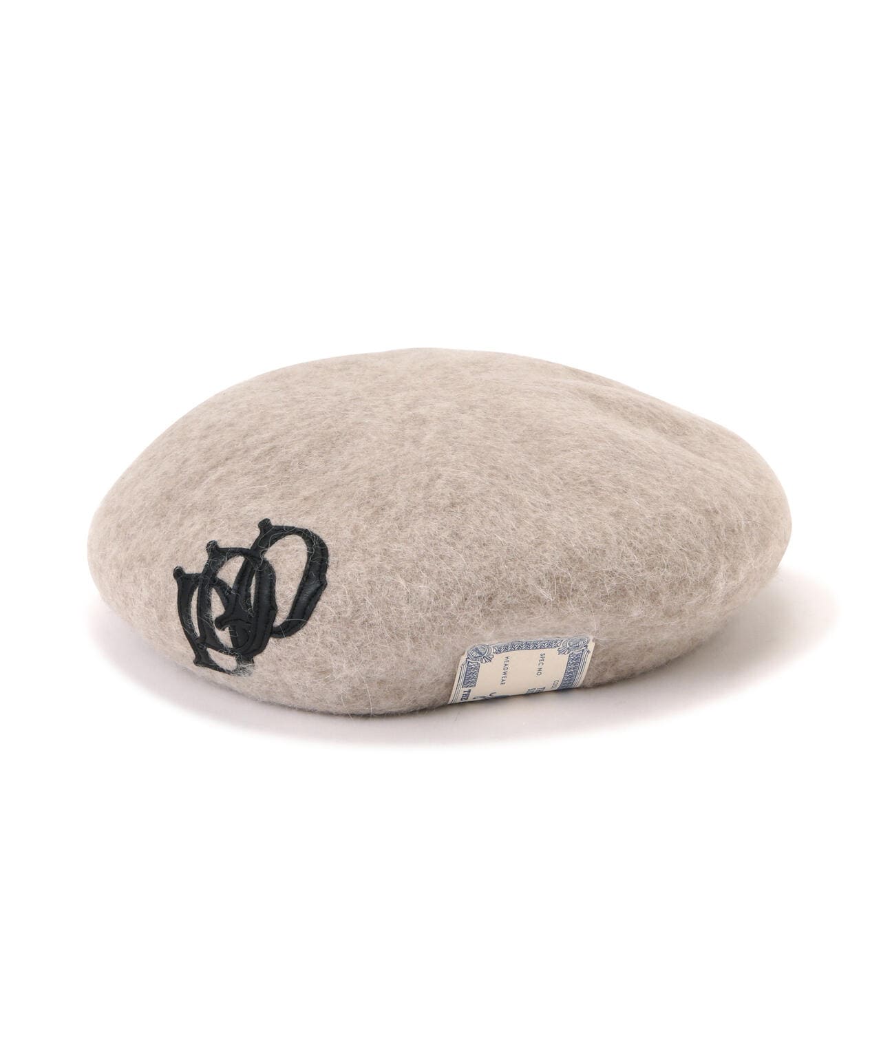 THE H.W.DOG&CO./LEATHER WAPPEN FLUFFY BERET