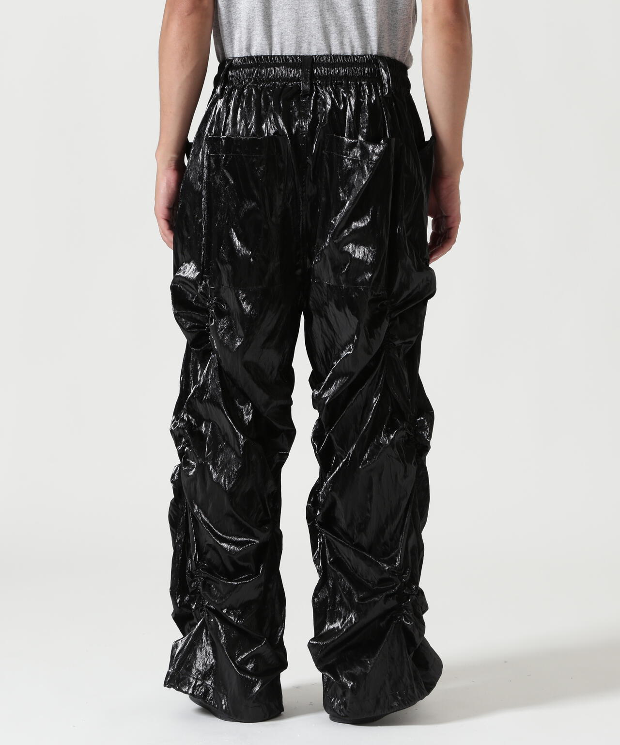 A.F ARTEFACT/エーエフ・アーティファクト/LEATER TEX GATHER WIDE PANT